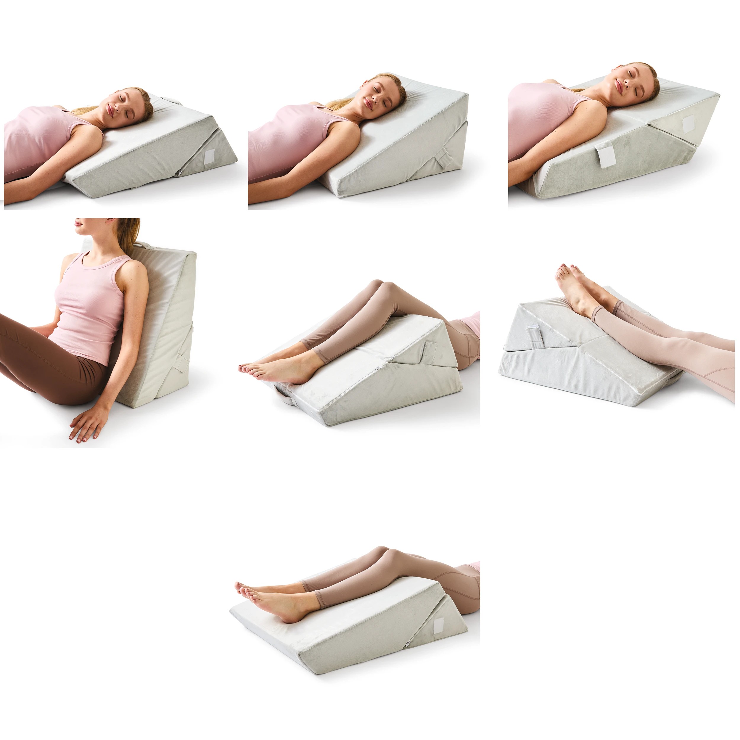 2 Memory Foam Convertible Wedge Pillow - Grey, 2 of 10