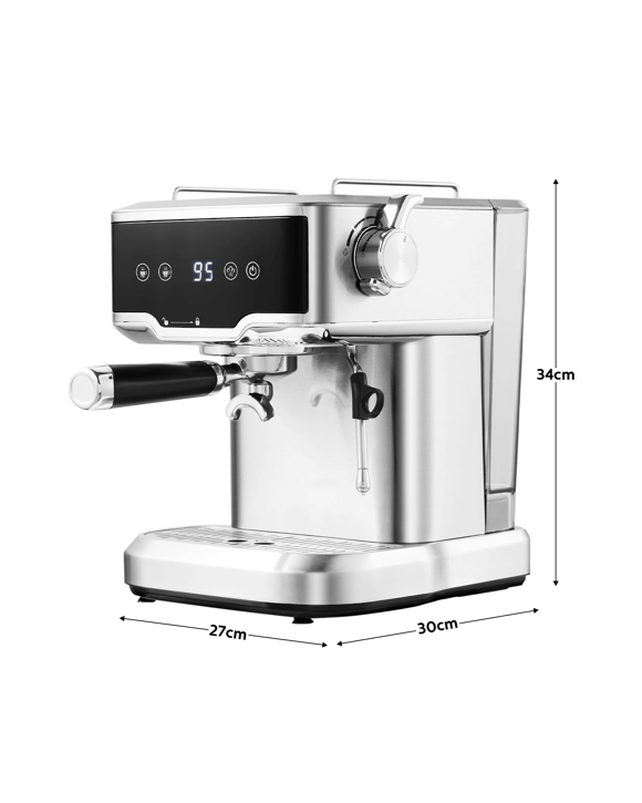 Maxkon Espresso Coffee Machine 20 Bar Stainless Steel Portable Latte Cappuccino Maker 2L Home Office Cafe Milk Frother