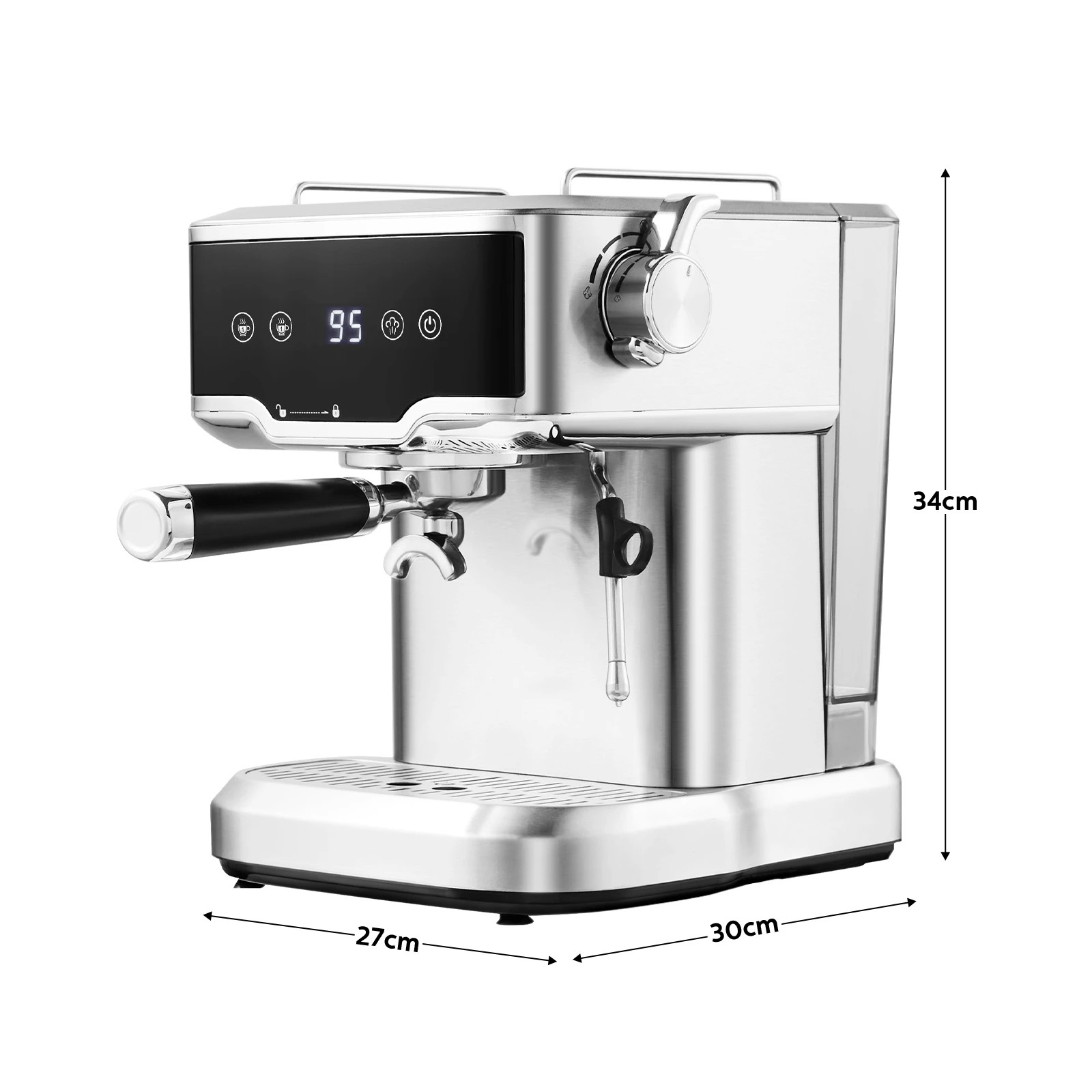 1 Maxkon Espresso Coffee Machine 20 Bar Stainless Steel Portable Latte Cappuccino Maker 2L Home Office Cafe Milk Frother, 1 of 4