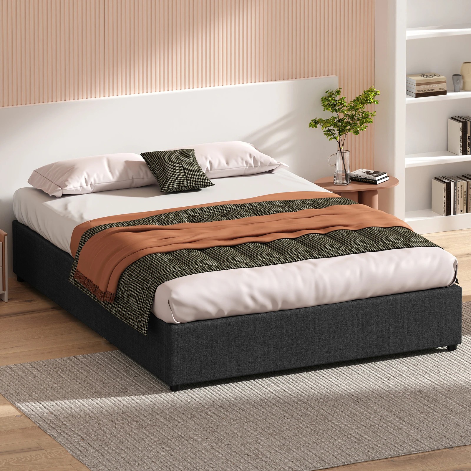 8 Alfordson Bed Frame Double Size Gas Lift Storage Mattress Base Barlow - Charcoal, 8 of 10