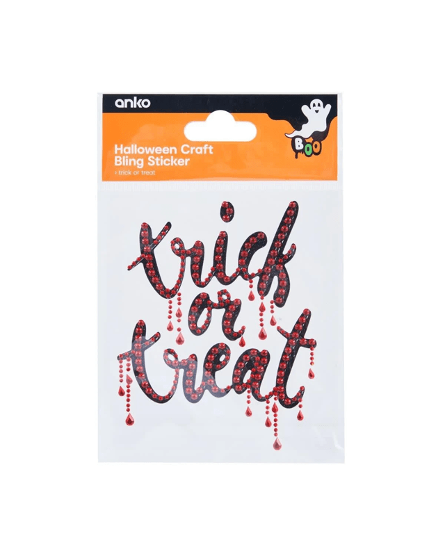 Halloween Craft Bling Sticker - Trick or T