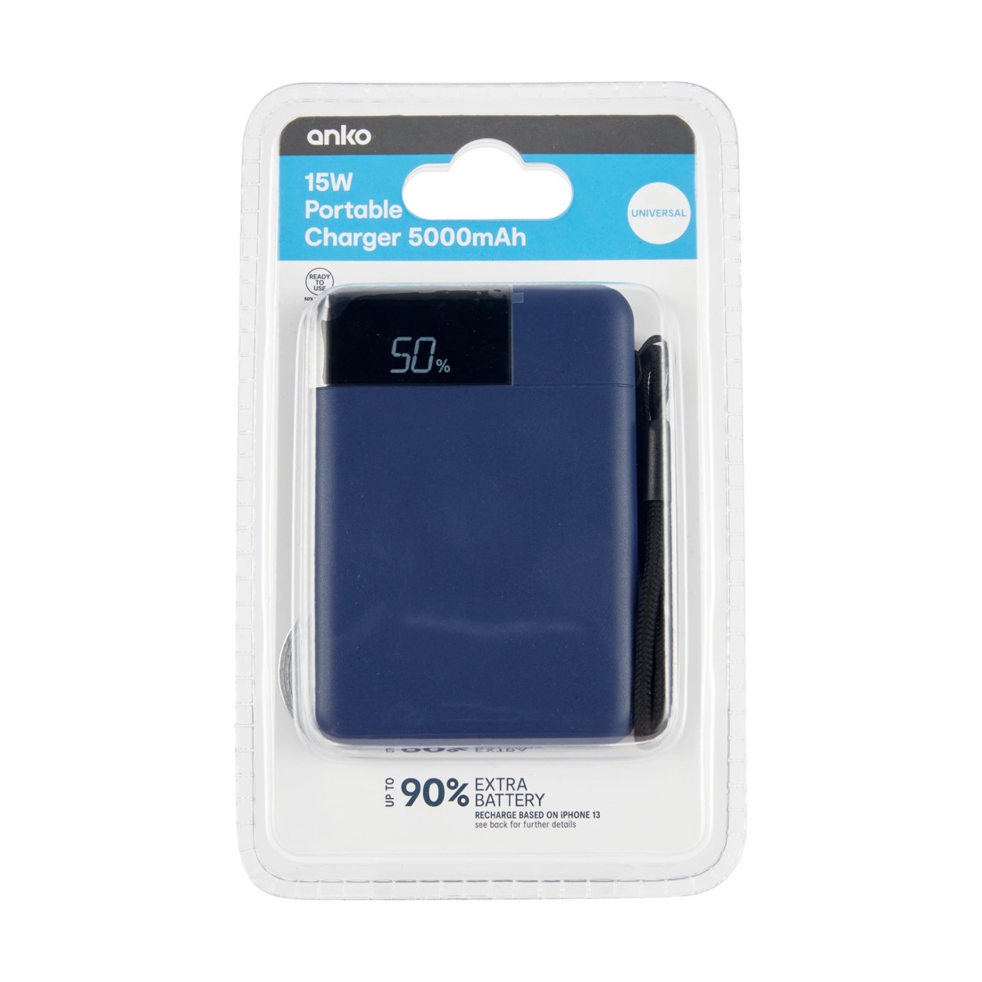 8 USB-A to USB-C 15W 5000mAh Portable Charger - Blue, 8 of 9