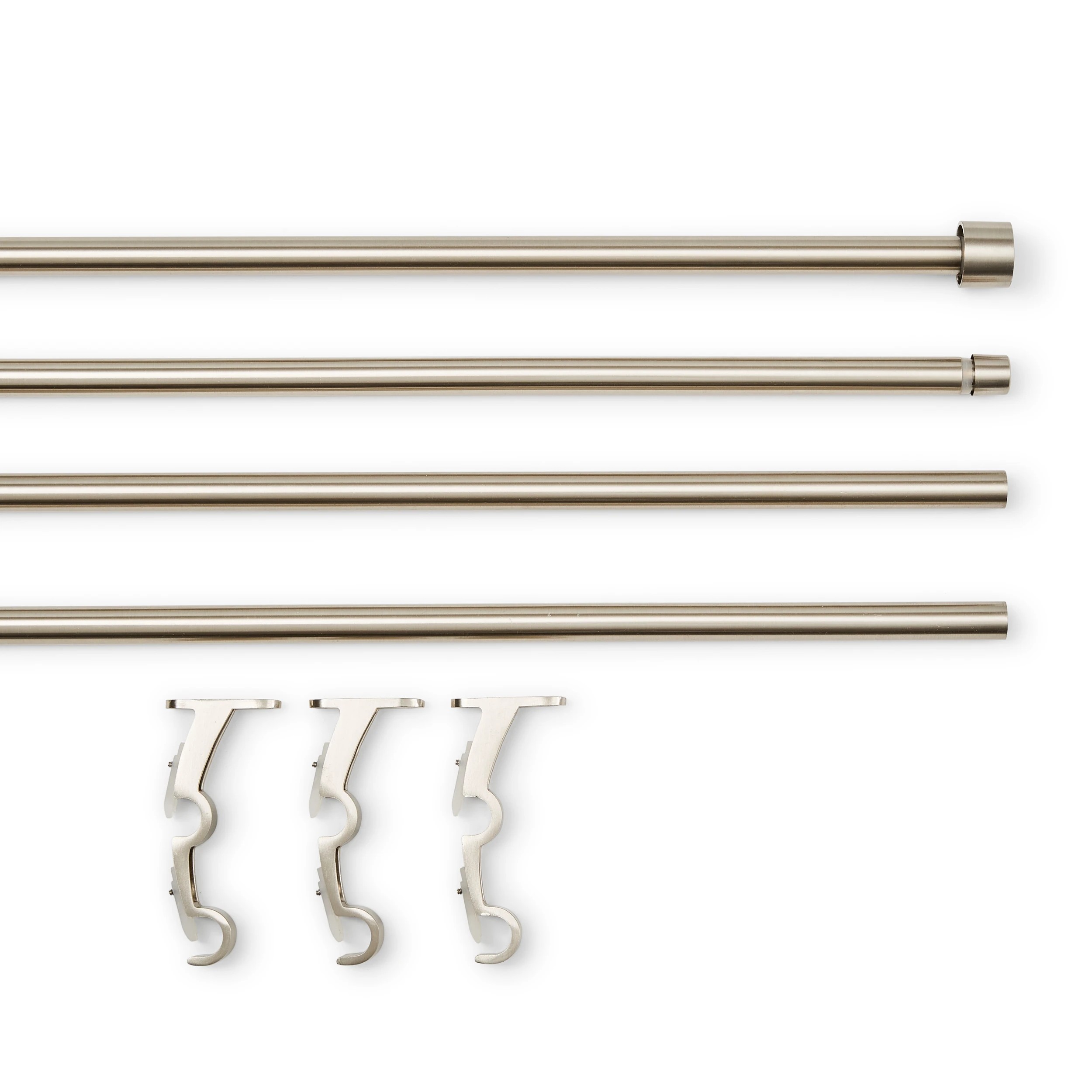 4 Double Curtain Rod - Silver, 4 of 5