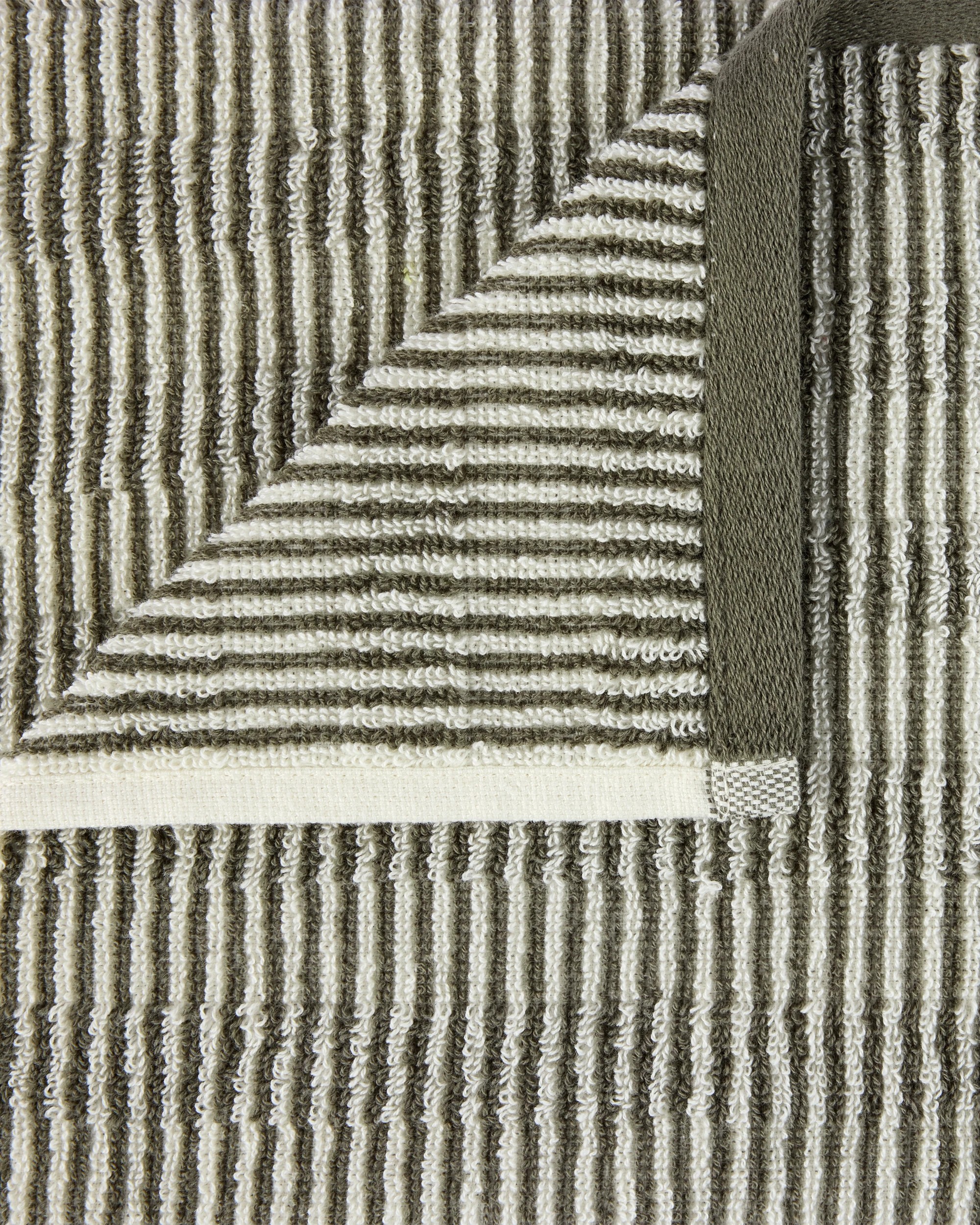 2 Micro Stripe Cotton Hand Towel - Green, 2 of 5