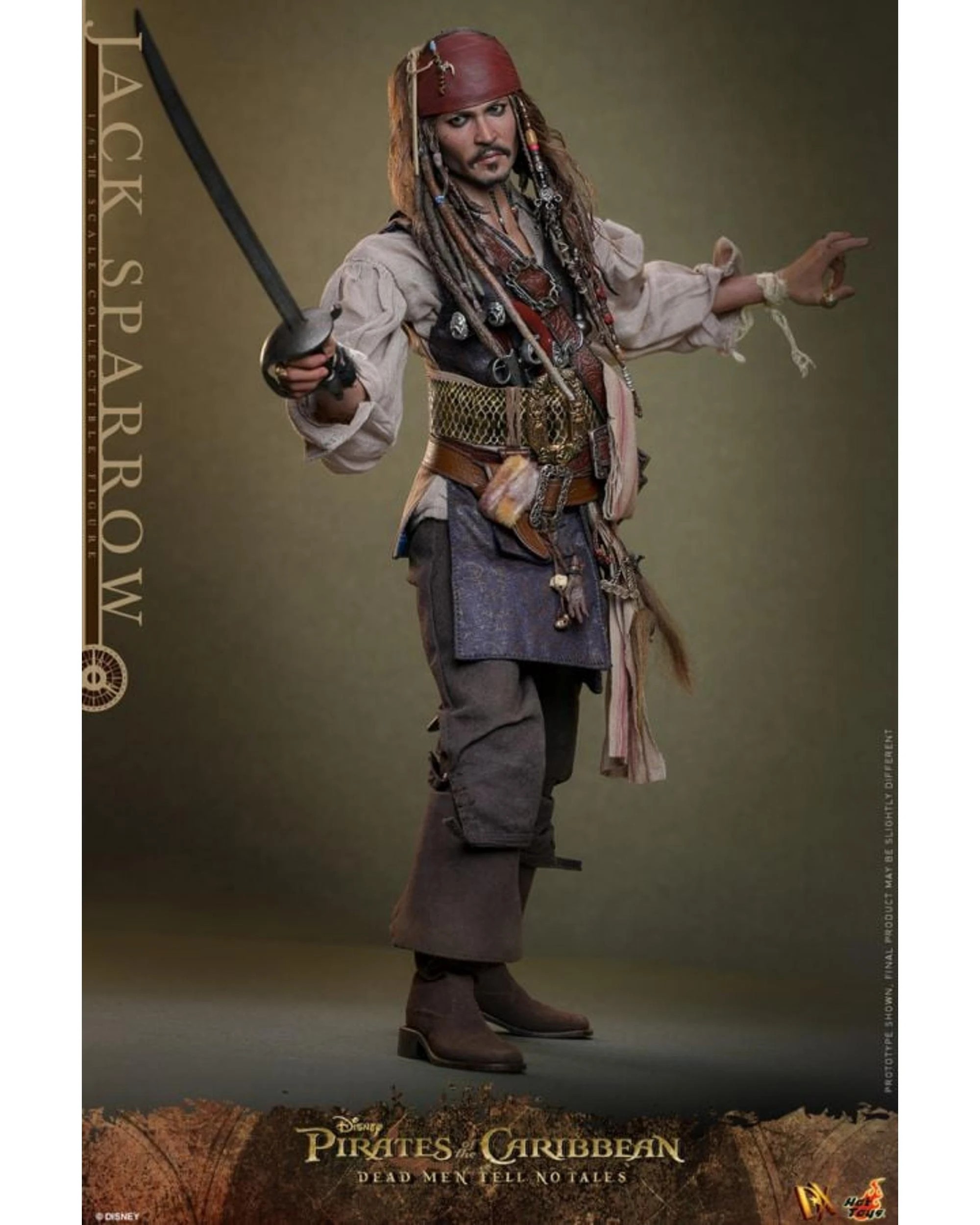 2 Hot Toys Pirates of the Caribbean Dead Men Tell No Tales Jack Sparrow 1:6 Scale Collectible Figure, 2 of 4