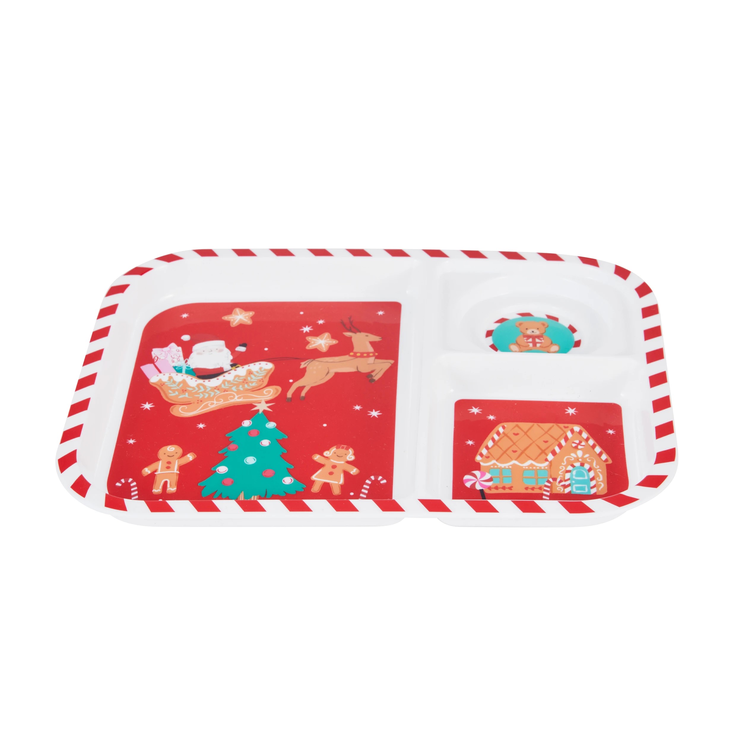 2 Christmas 3 Section Plate, 2 of 4