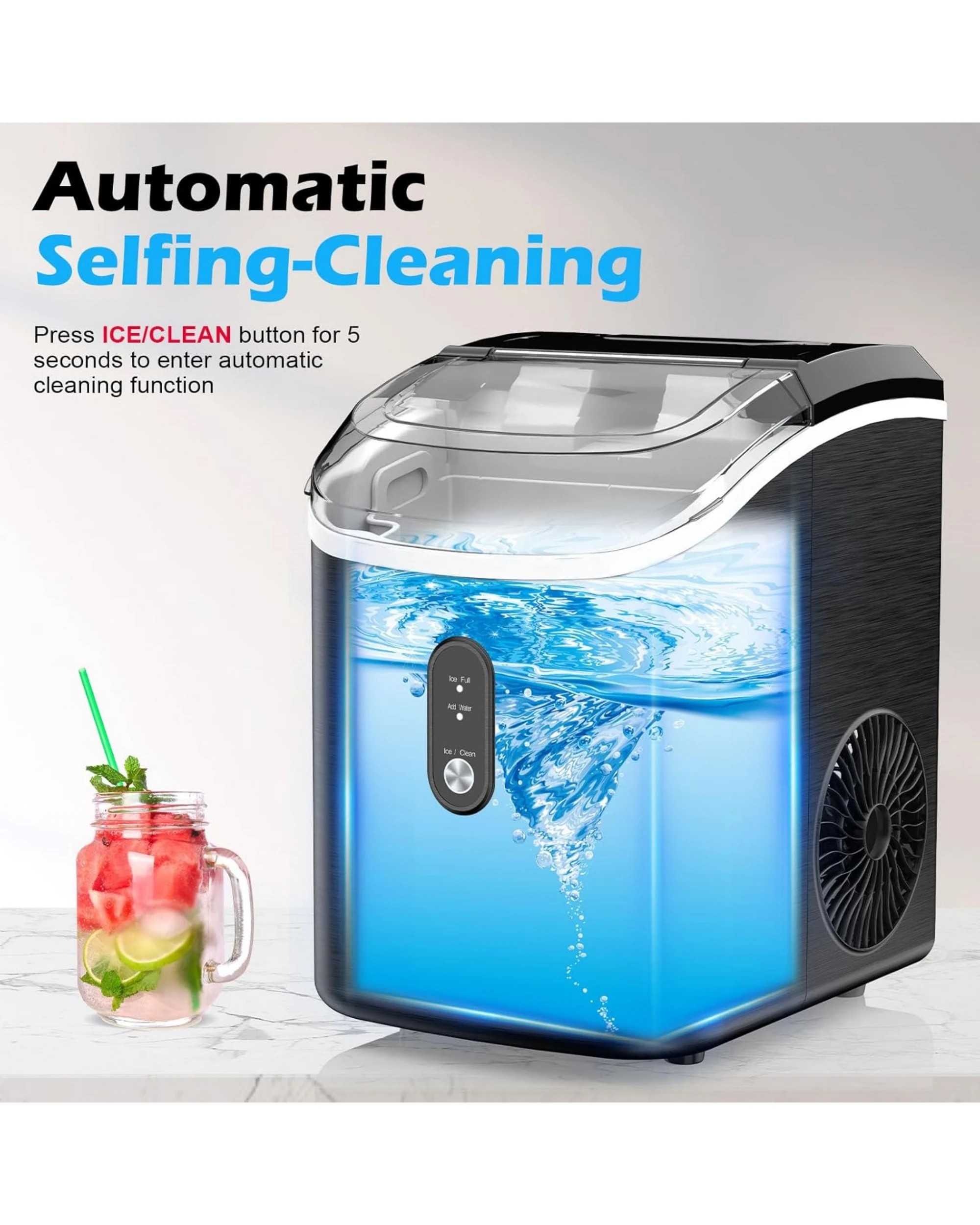 4 Advwin 15kg Nugget Ice Maker Chewable Pellet Ice (Black), 4 of 9