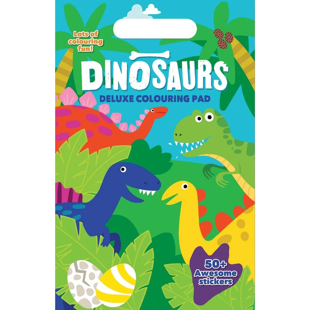 1 Lake Press Deluxe Colouring Pad Dinosaurs, 1 of 3