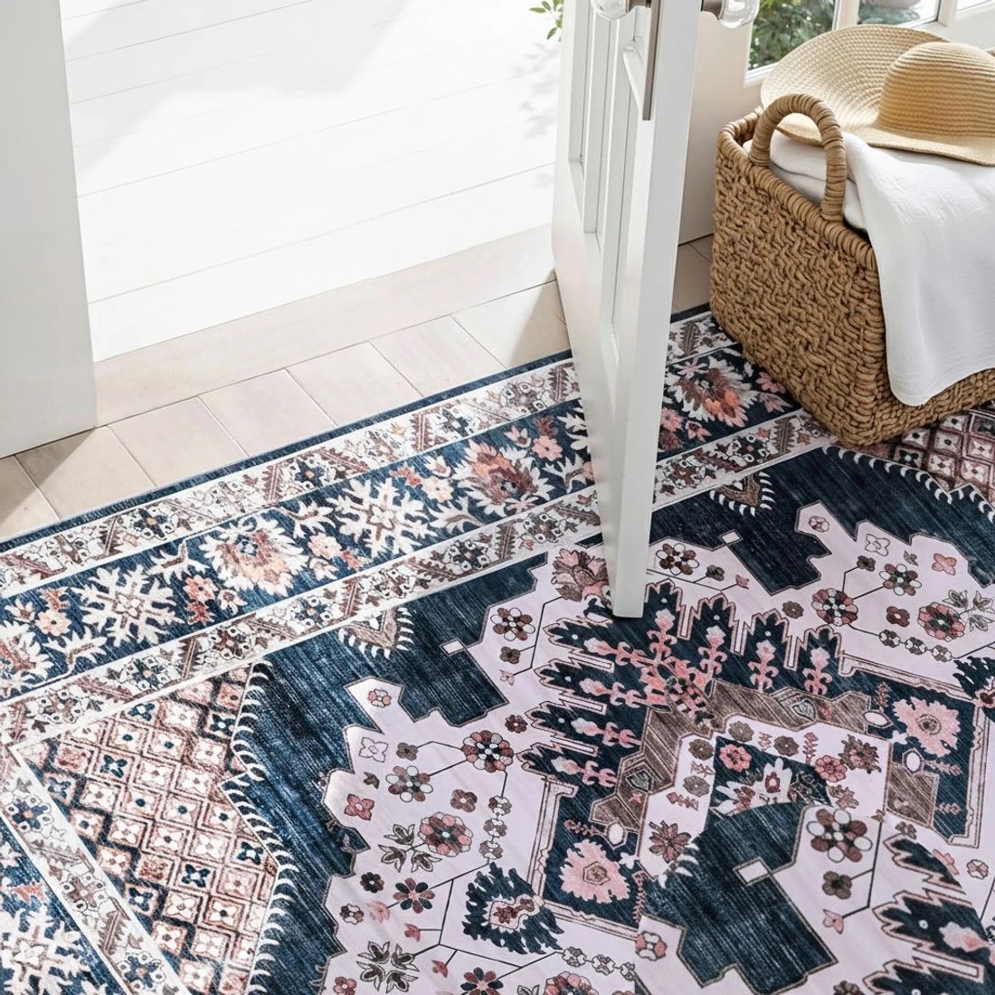 5 Artiss Floor Rug 200X290cm Large Washable Persian Area Rug Living Room - Blue, 5 of 9