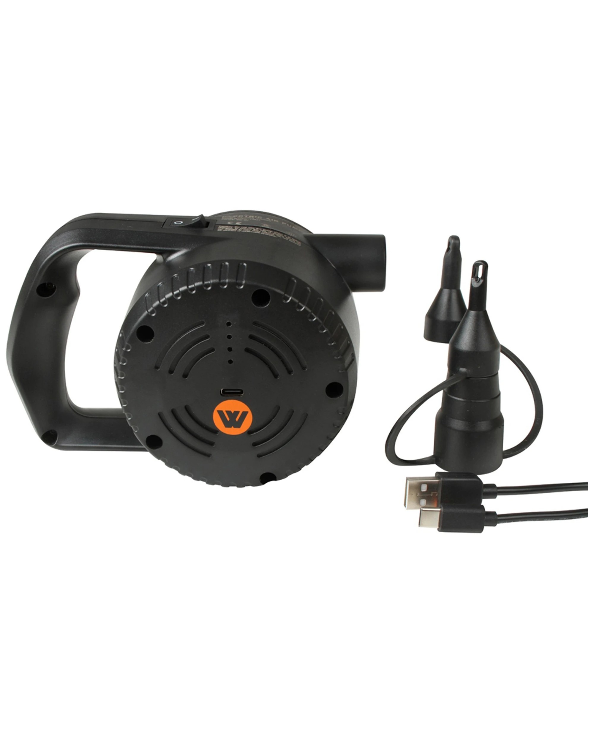 1 Wildtrak Rechargeable Electric Air Pump For Inflatable USB Camping - Black, 1 of 2