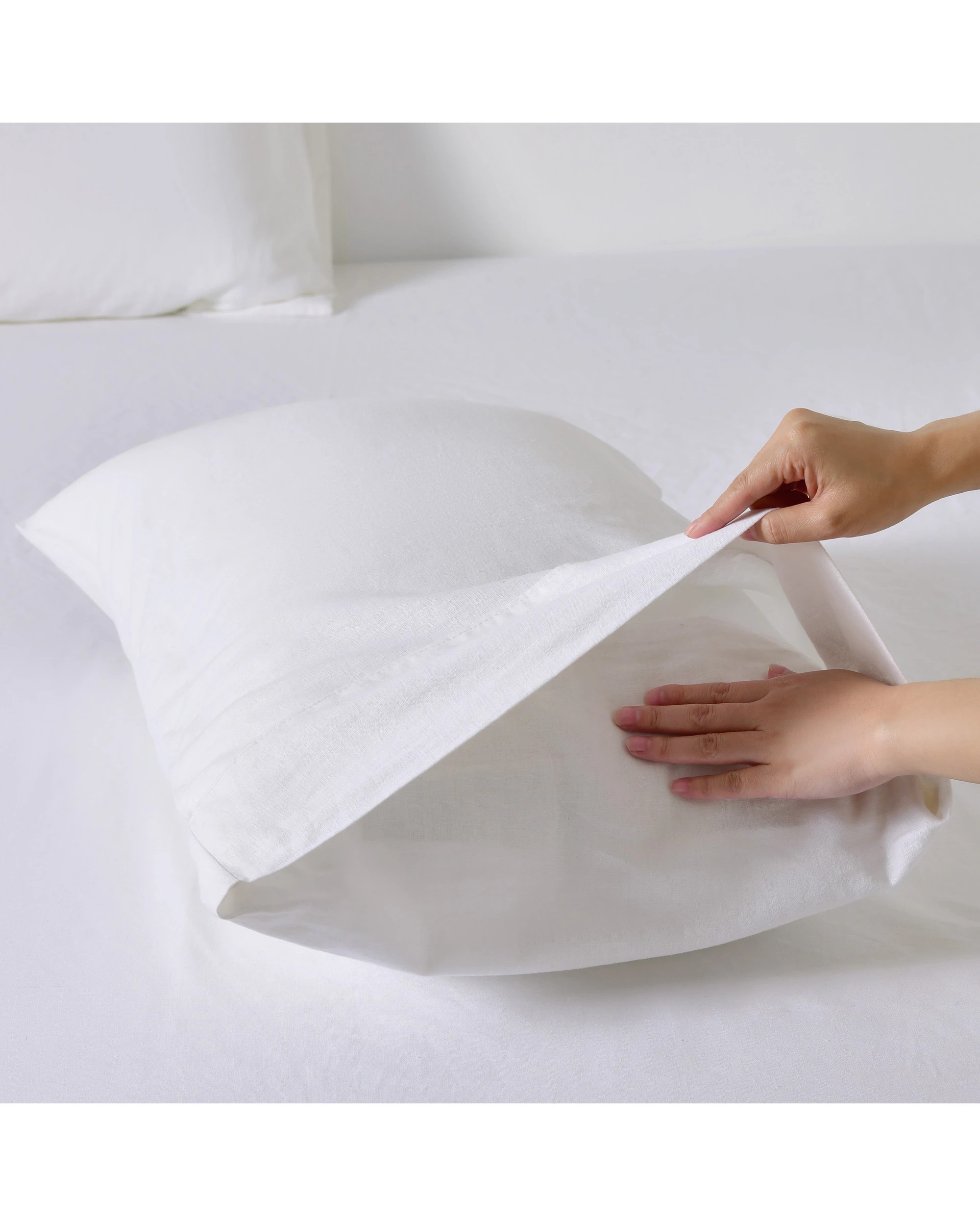 4 Dreamaker Linen Cotton Sheet Set - Double Bed - White, 4 of 8