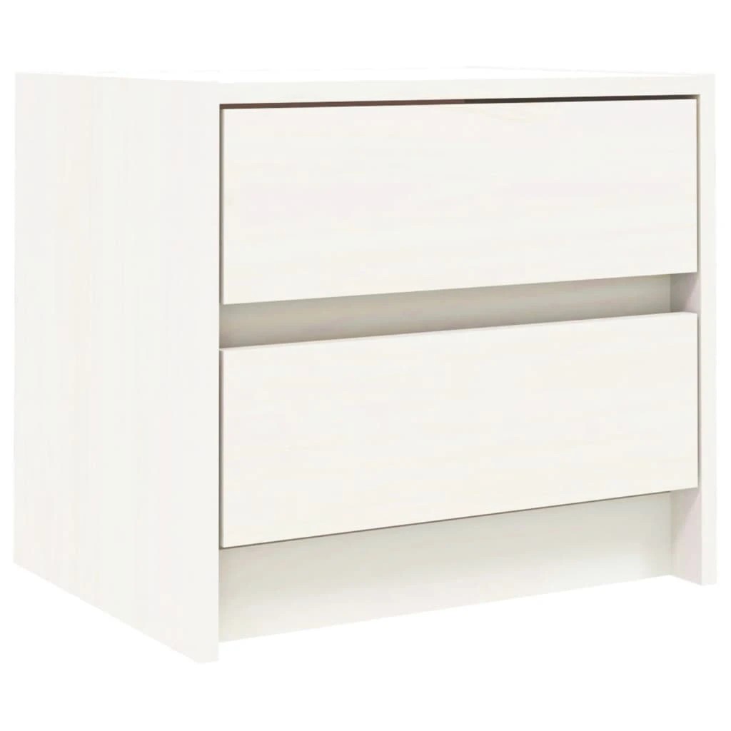 2 vidaXL Bedside Tables Ample Storage - White, 2 of 9