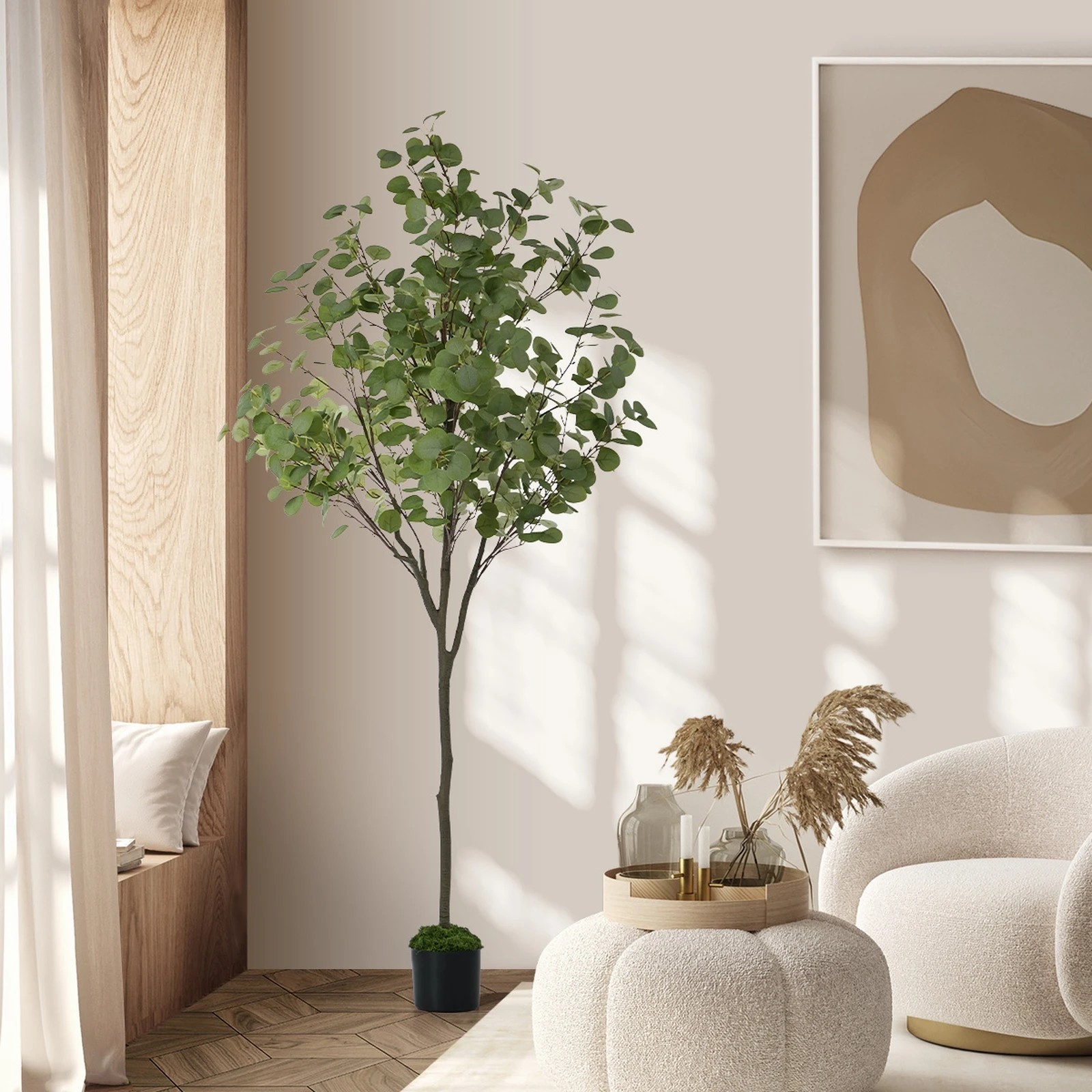 4 Livsip 180cm Artificial Eucalyptus Tree Realistic Potted Faux Plant Home Decor, 4 of 8