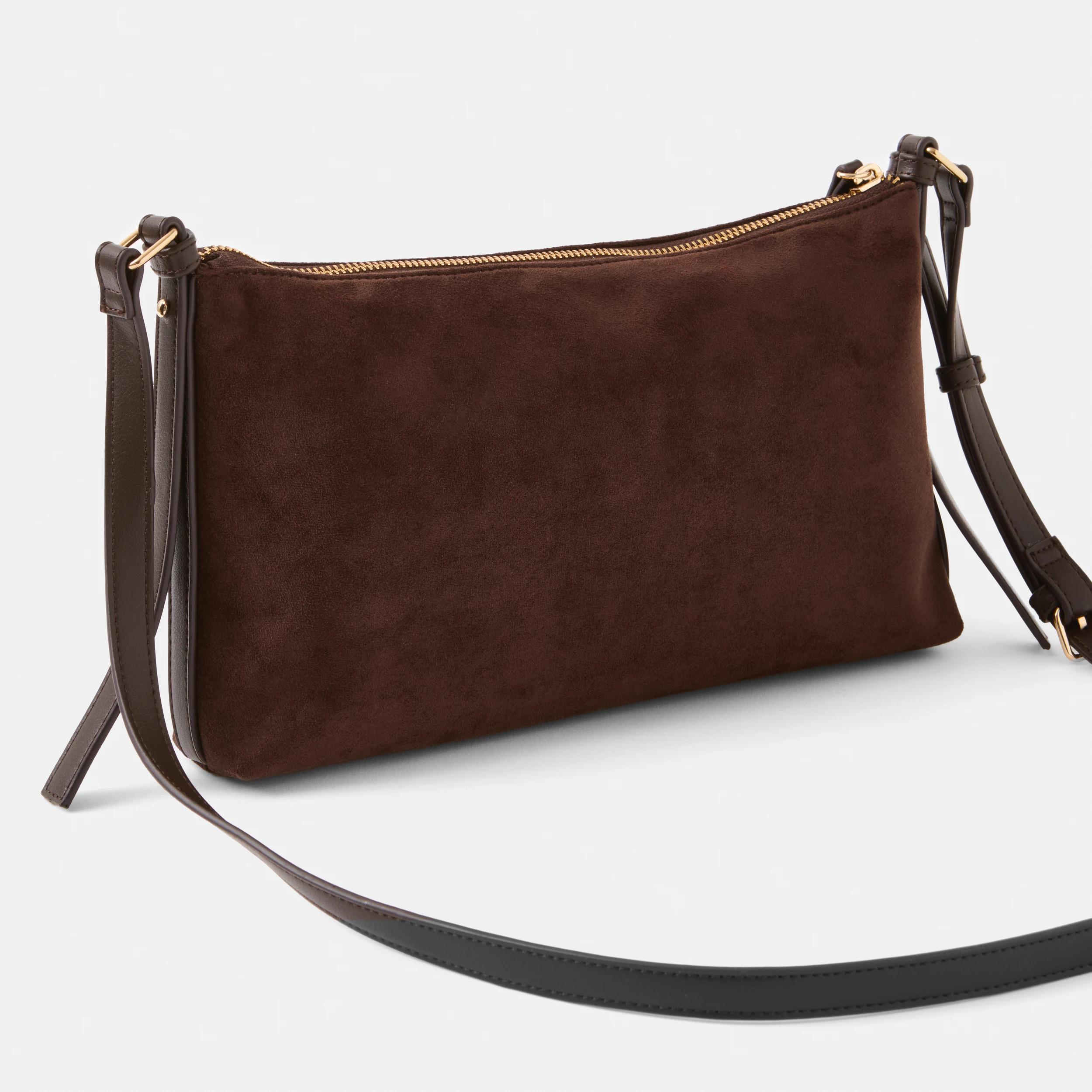 3 Studded Slouchy Crossbody Bag CHOCOLATE PLUM, 3 of 6