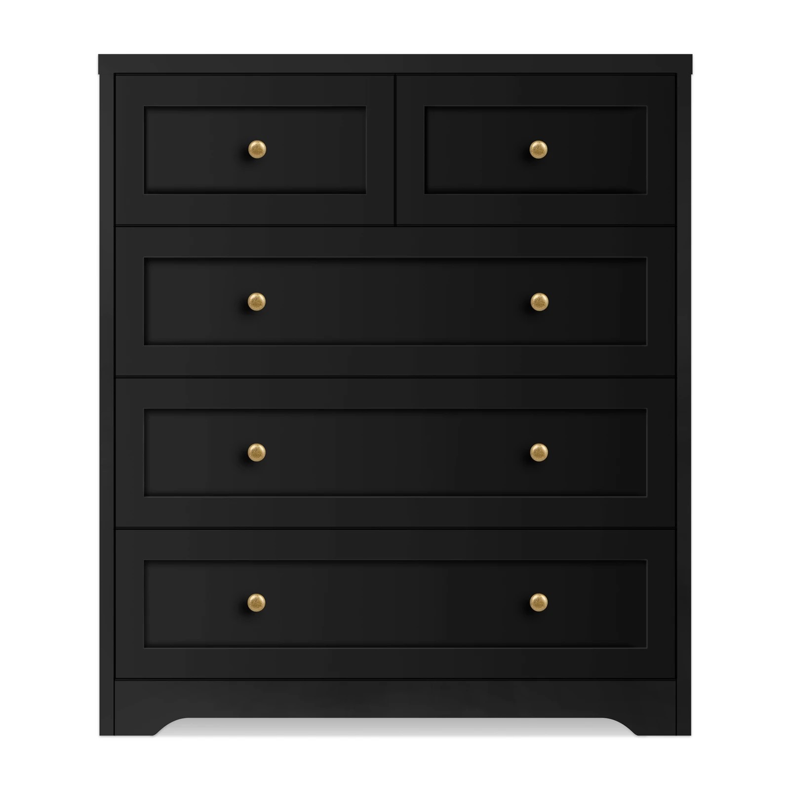 3 Alfordson 5 Chest of Drawers 2x Bedside Table Bedroom Storage Hamptons - Black, 3 of 10