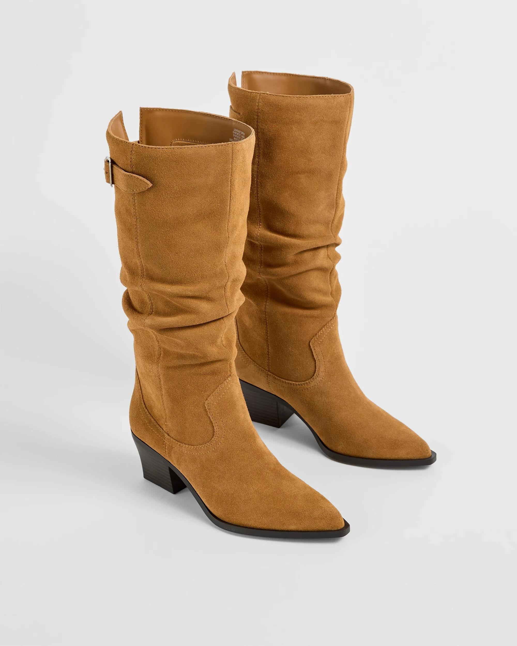 2 Target Woman Genuine Suede Leather Slouch Boot CHESTNUT SUEDE, 2 of 3