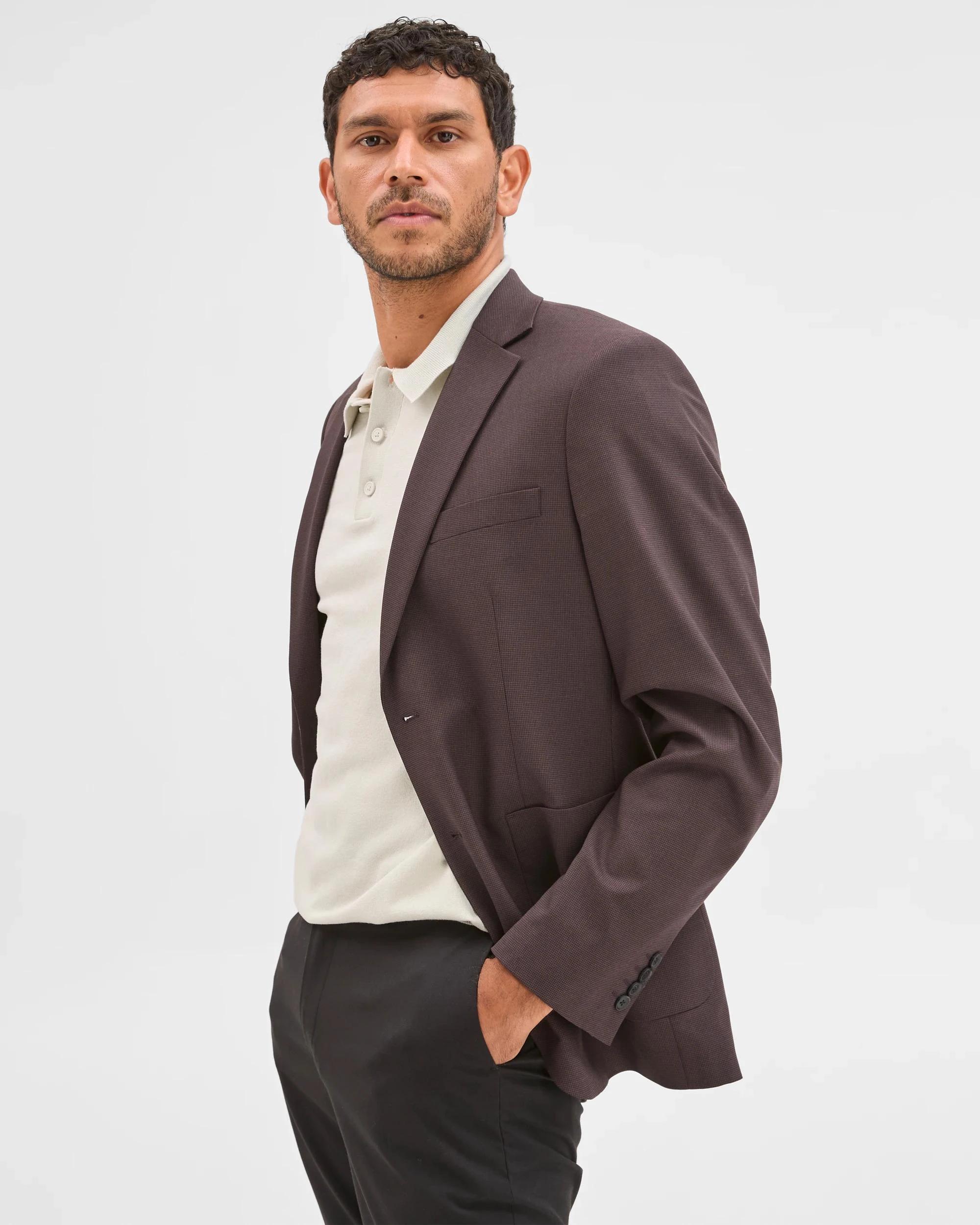 3 Preview Houndstooth Blazer BROWN, 3 of 7