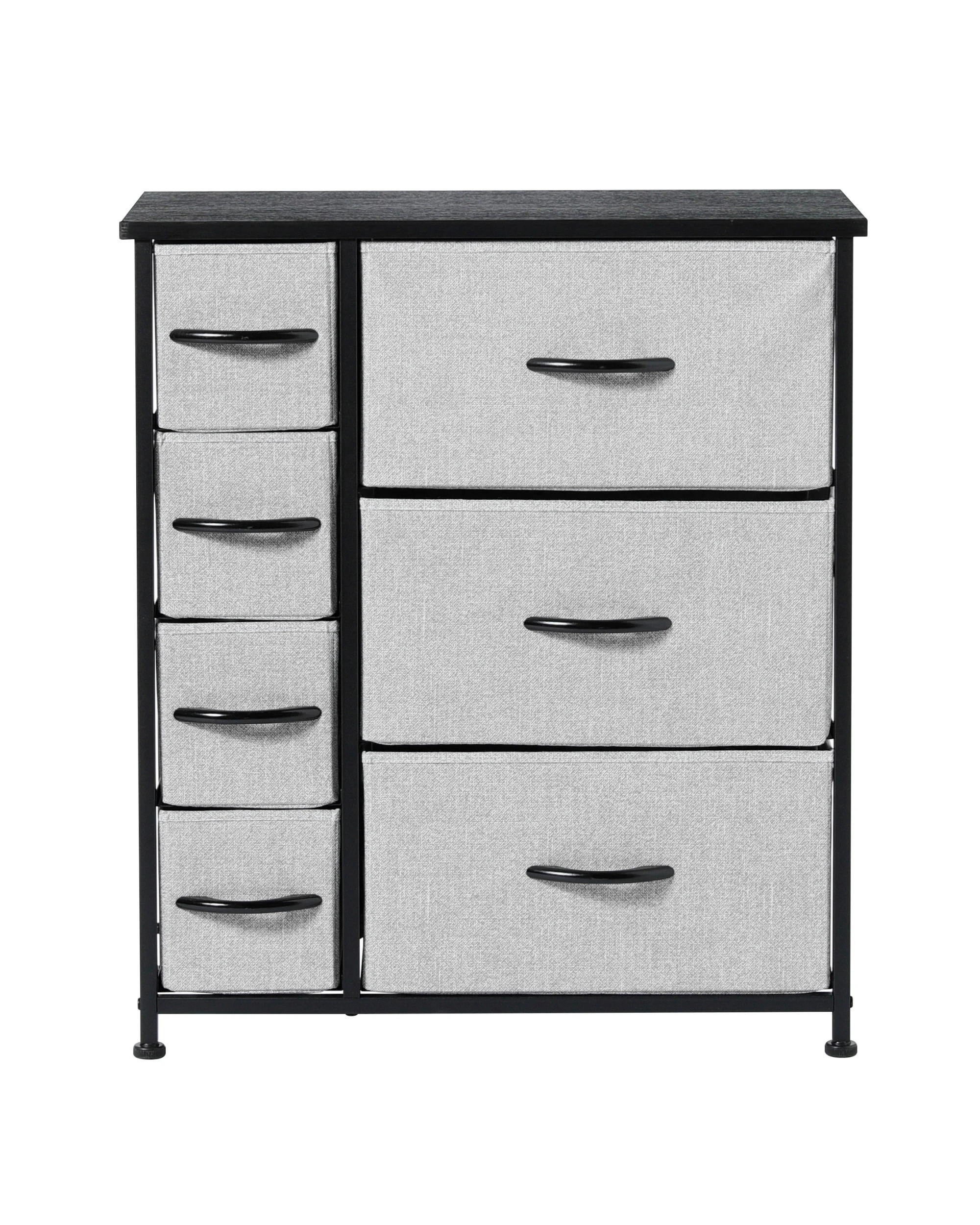 3 Sherwood Luna 7 Drawer Fabric Home Storage Dresser - Grey, 3 of 8