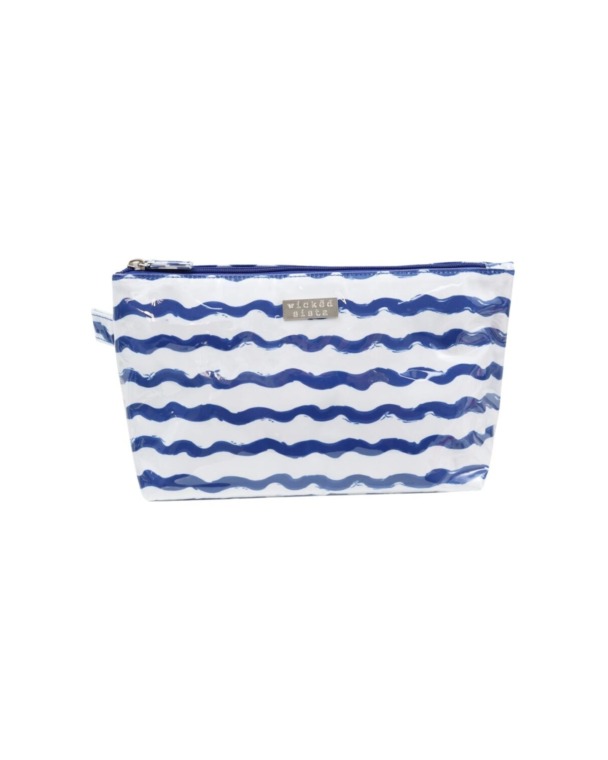 1 Wicked Sista Wavy Stripe Luxe Cosmetic Waterproof Makeup Bag Large 30x17cm - Multi, 1 of 1