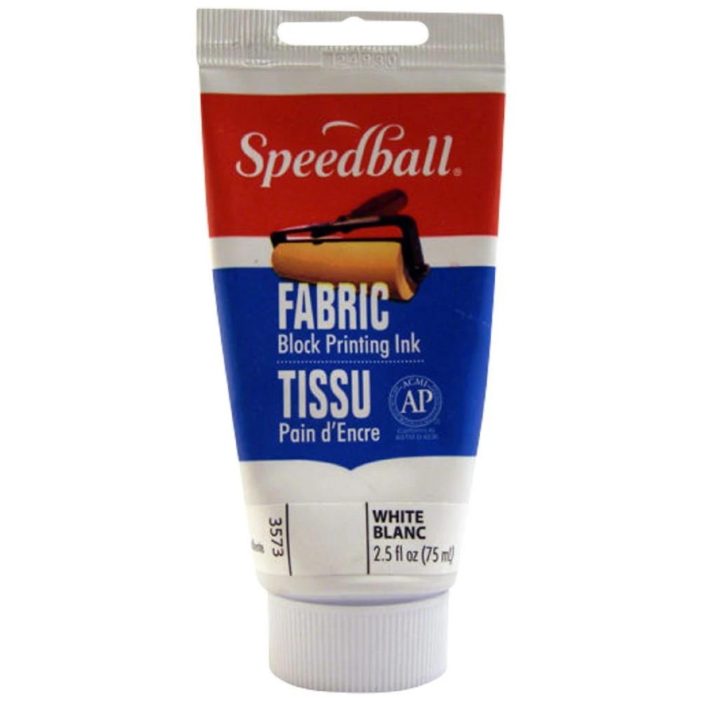 1 Speedball Fabric Block Ink Oil-Based 75mL Opaque White, 1 of 3
