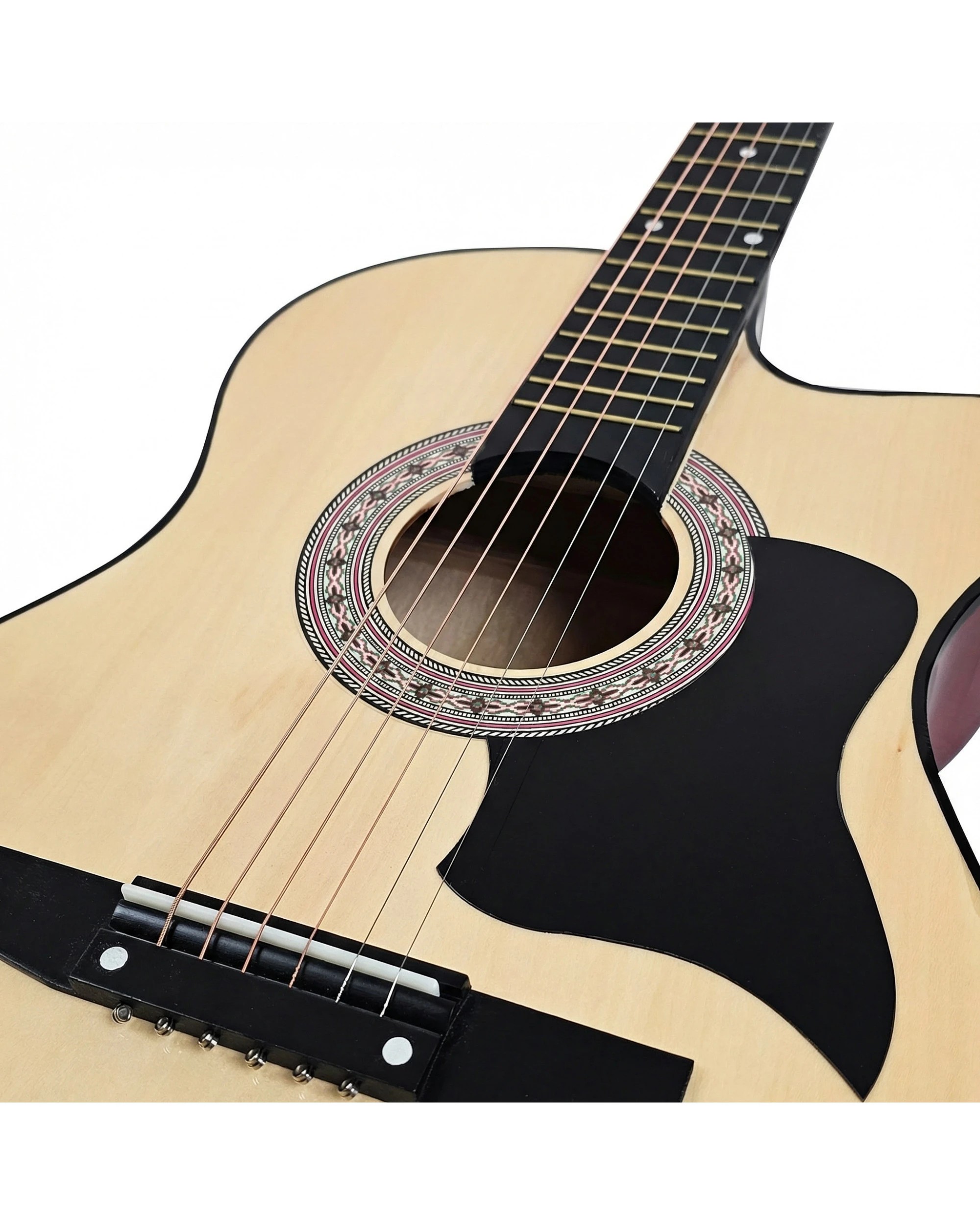 6 Karrera 38in Pro Cutaway Acoustic Guitar with Guitar Bag - Natural, 6 of 9