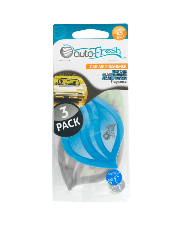 New Car Glacier Fresh Metropolitan Card Air Freshener - Set of 3