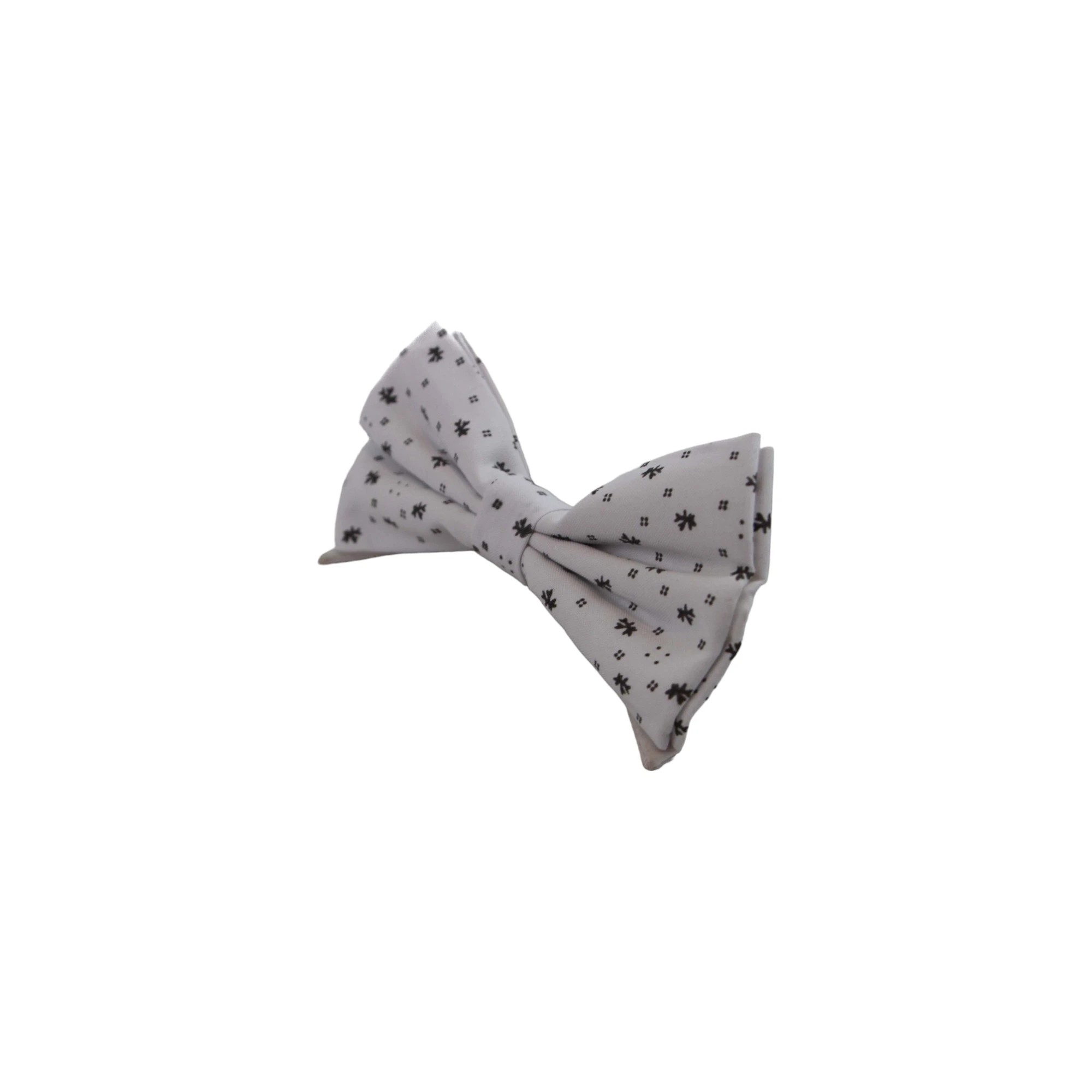 4 Zasel Mens White Preppy Leaf & Dots Patterned Cotton Bow Tie - Multi, 4 of 4