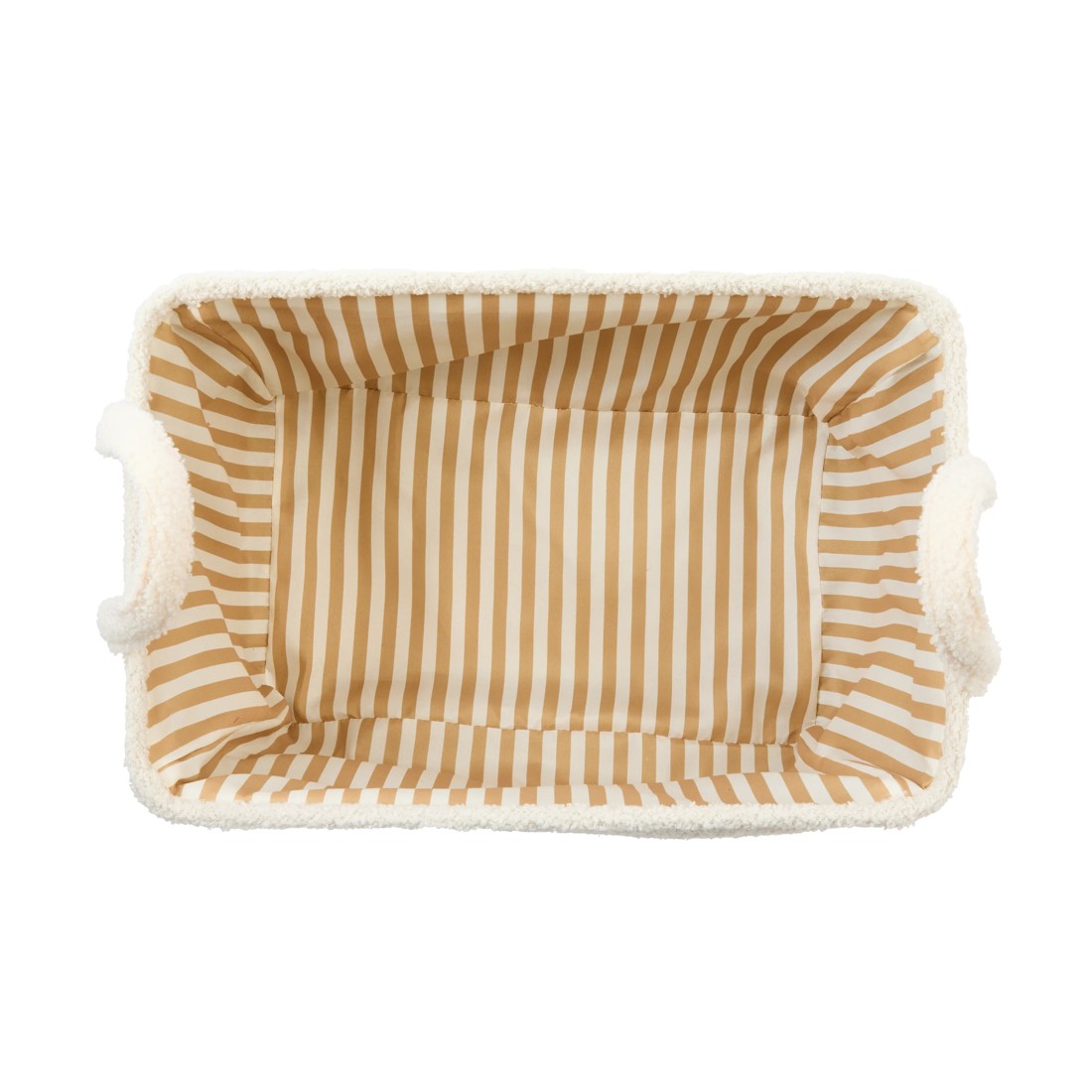 7 Rectangle Boucle Basket with Stripe Liner - White, 7 of 7