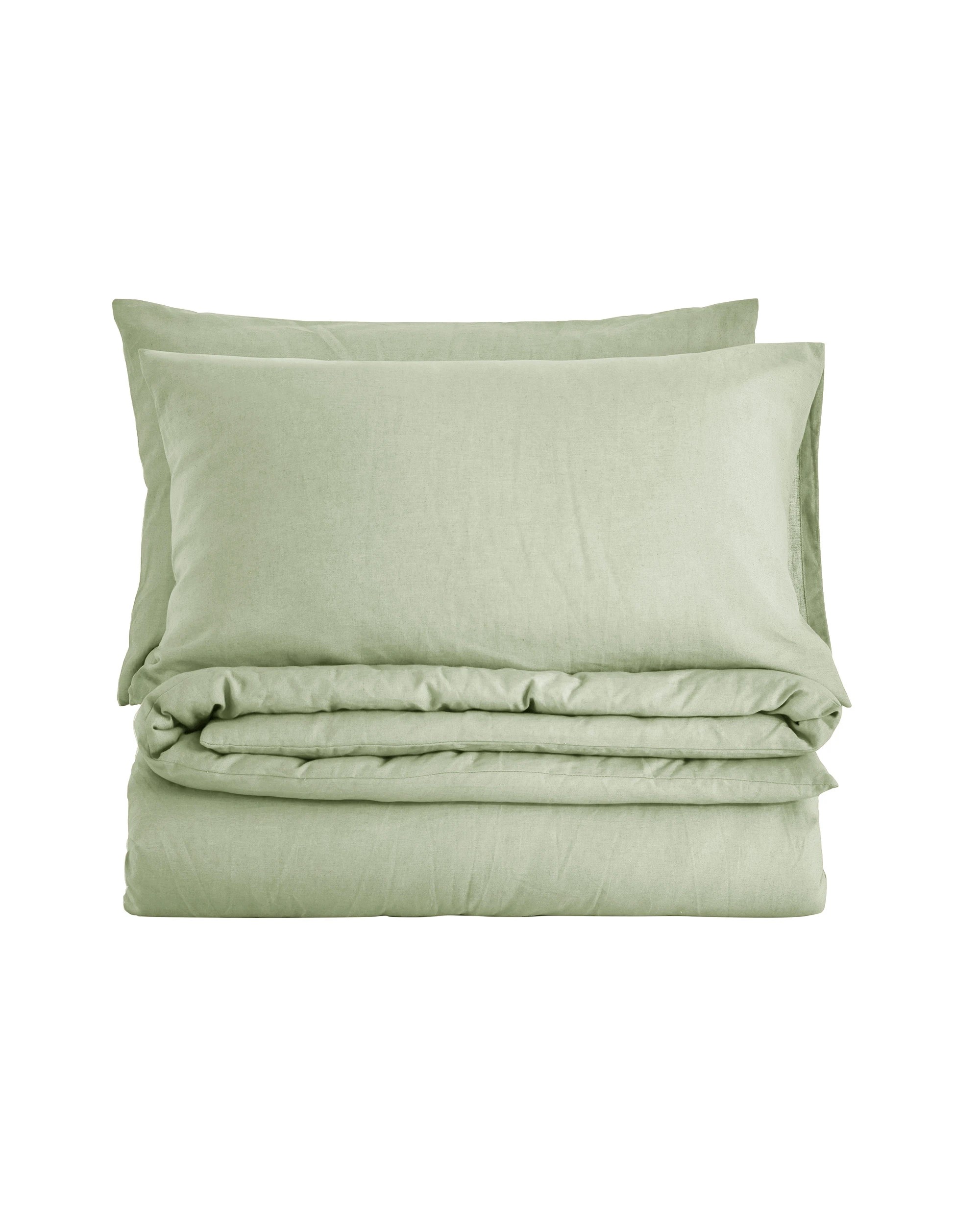 7 Dreamaker Linen Cotton Quilt Cover Set - Queen Bed - Sage, 7 of 7
