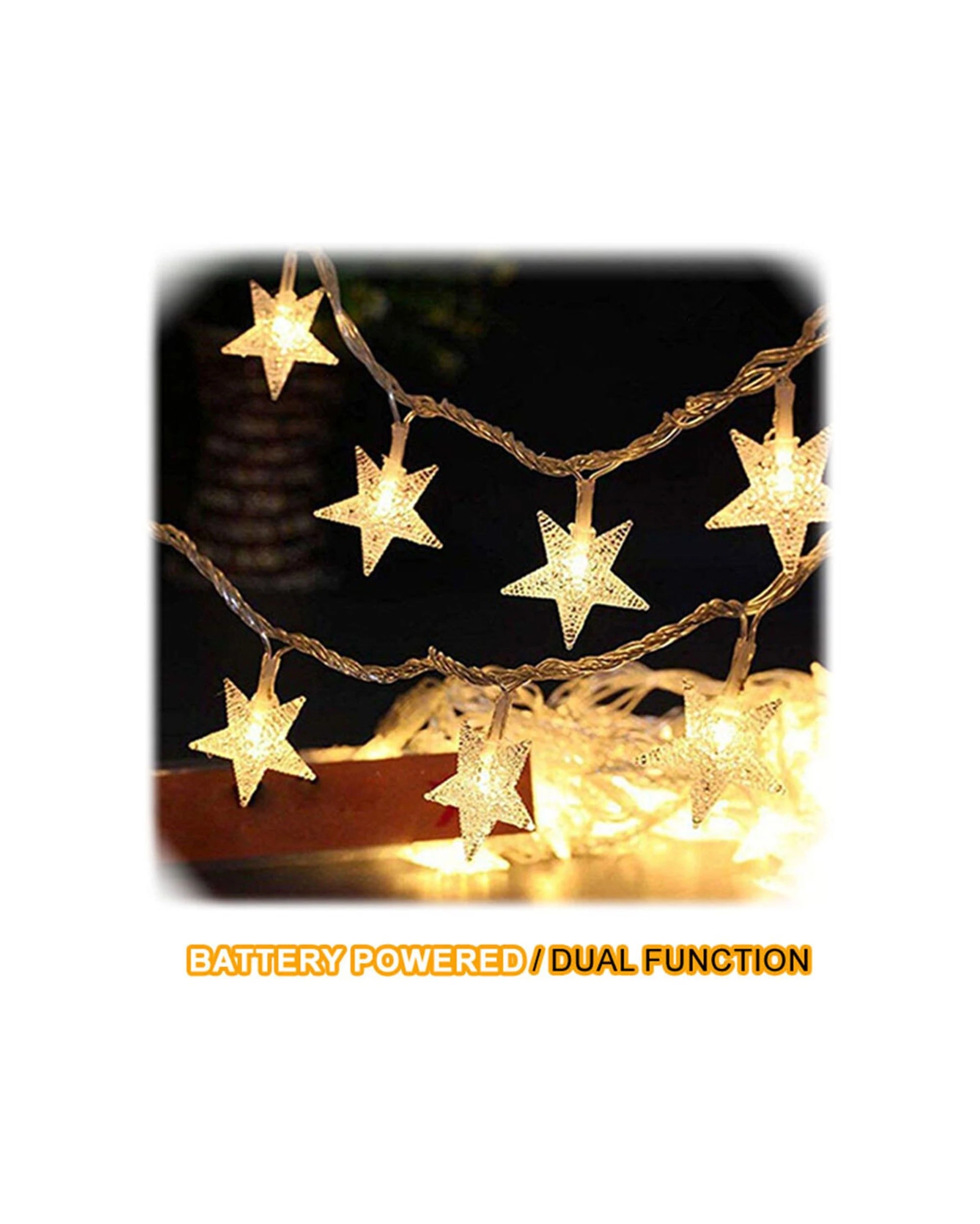 2 Sansai 2x 50 LED Battery Star Decorative Christmas String Lights Warm - White, 2 of 3