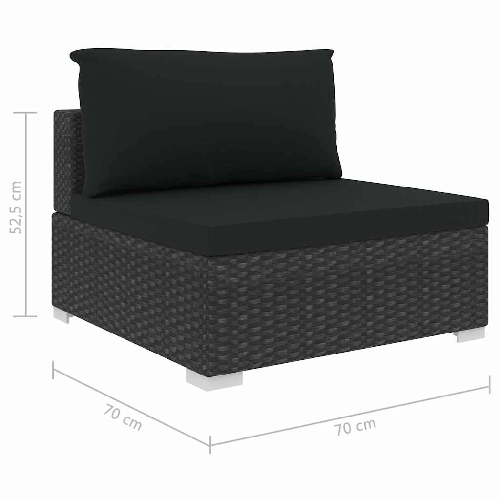 9 vidaXL Garden sofa set Modular - Black, 9 of 9