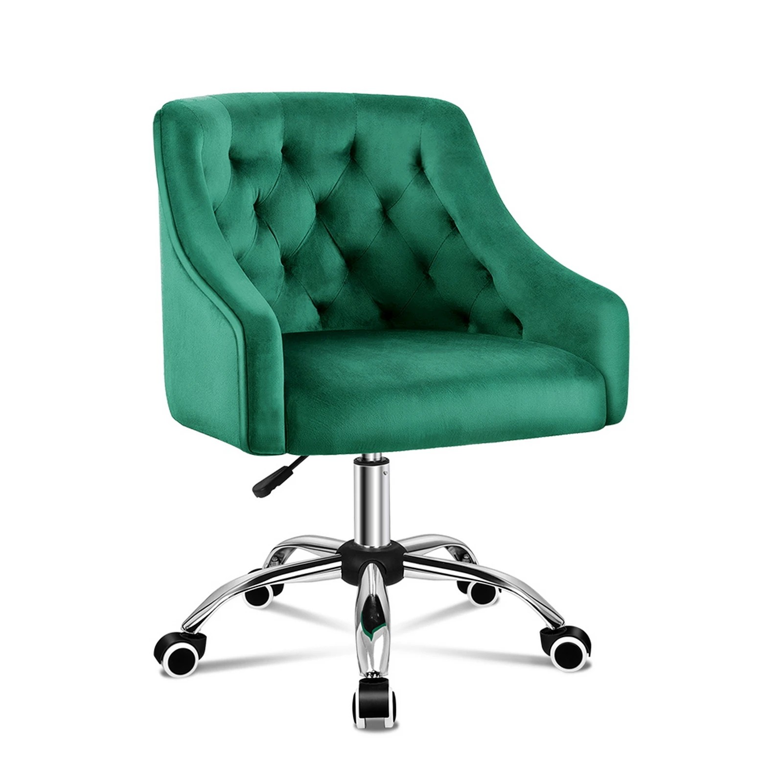 1 Alfordson Velvet Office Chair Fabric Computer Swivel Armchair Adult Kids - Green, 1 of 10