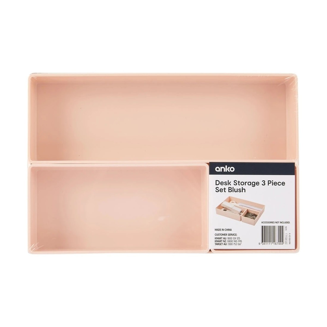 1 3 Piece Desk Storage Set - Blush, 1 of 7