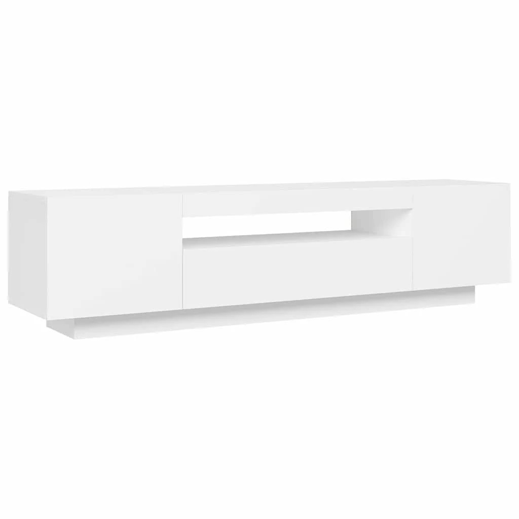 8 Vidaxl Tv Cabinet With Led Lights - White, 8 of 10