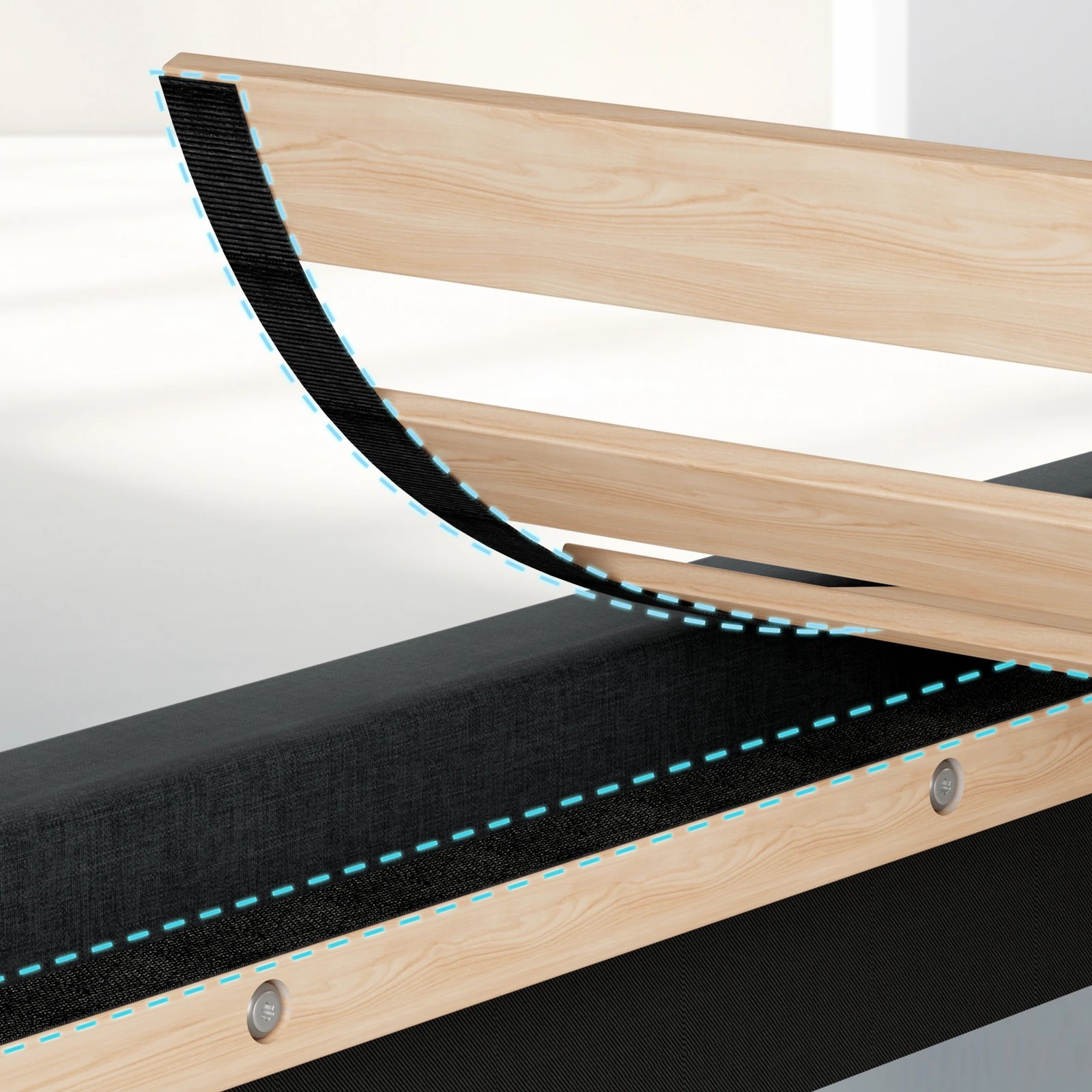 8 Alfordson Bed Frame King Size Mattress Base Platform Fabric Calla - Charcoal, 8 of 10