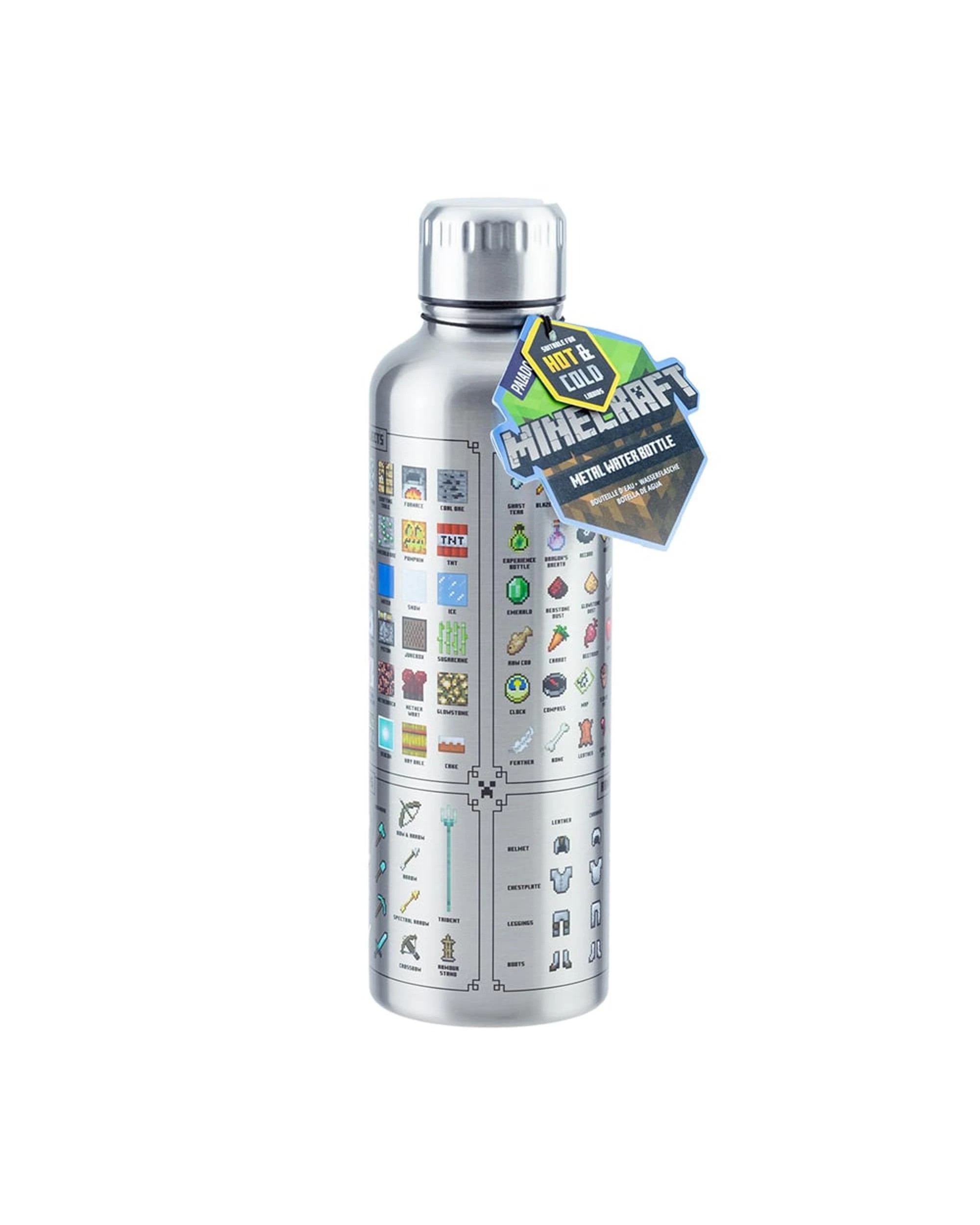 1 Paladone Minecraft Metal Water Bottle, 1 of 3
