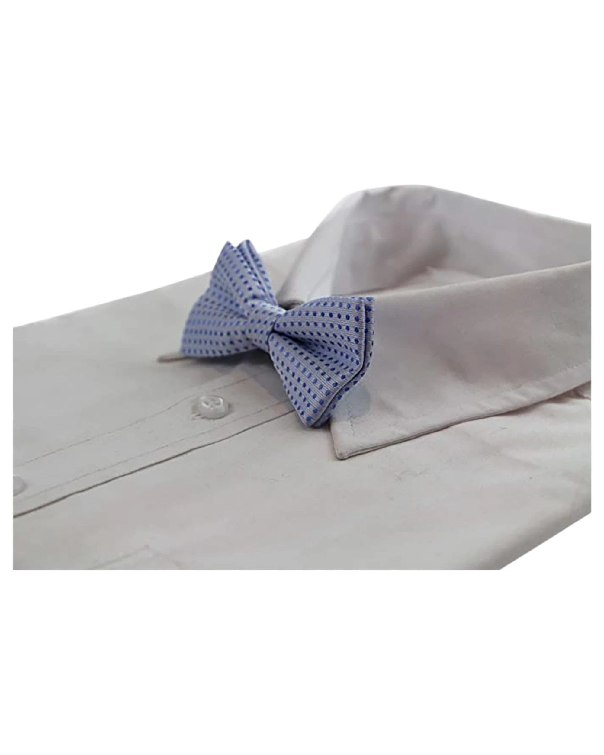 1 Zasel Boys Light Blue Polka Dot Pattern Bow Tie - Blue, 1 of 5