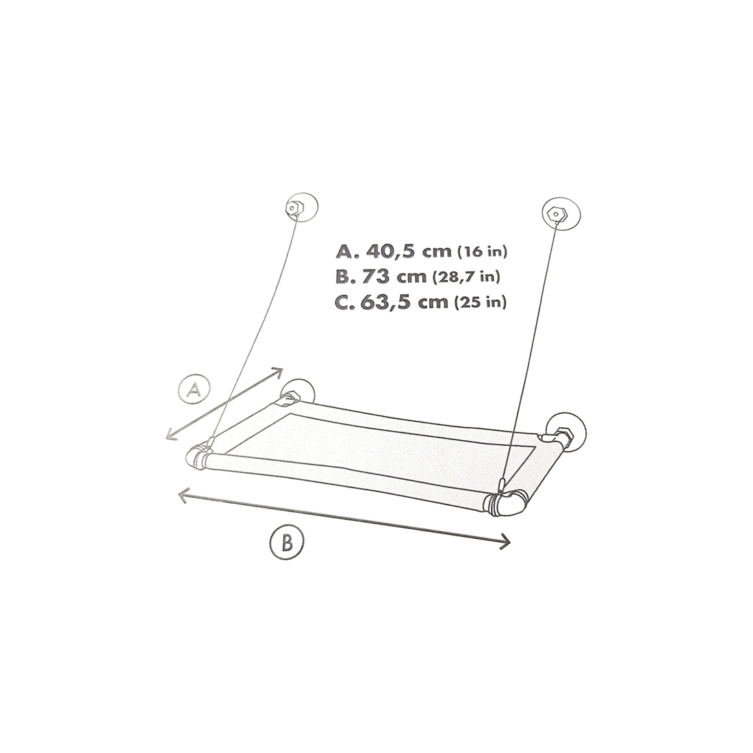 2 M-pets Horizon Cat Window Perch 73cm Grey Hanging Pet Bed For Cats And Kittens
 - Grey, 2 of 2
