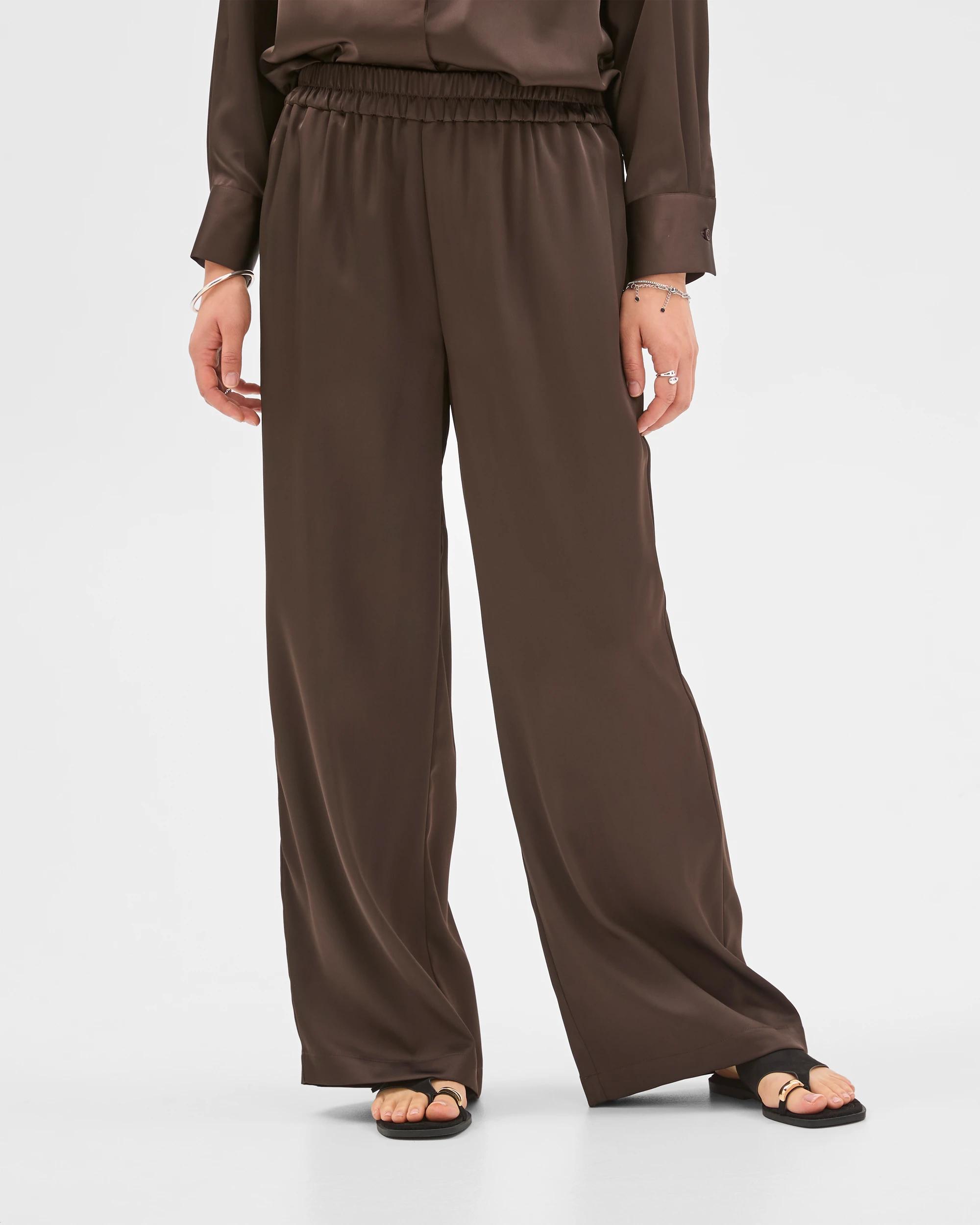 3 Preview Satin Pants COFFEE BEAN, 3 of 6