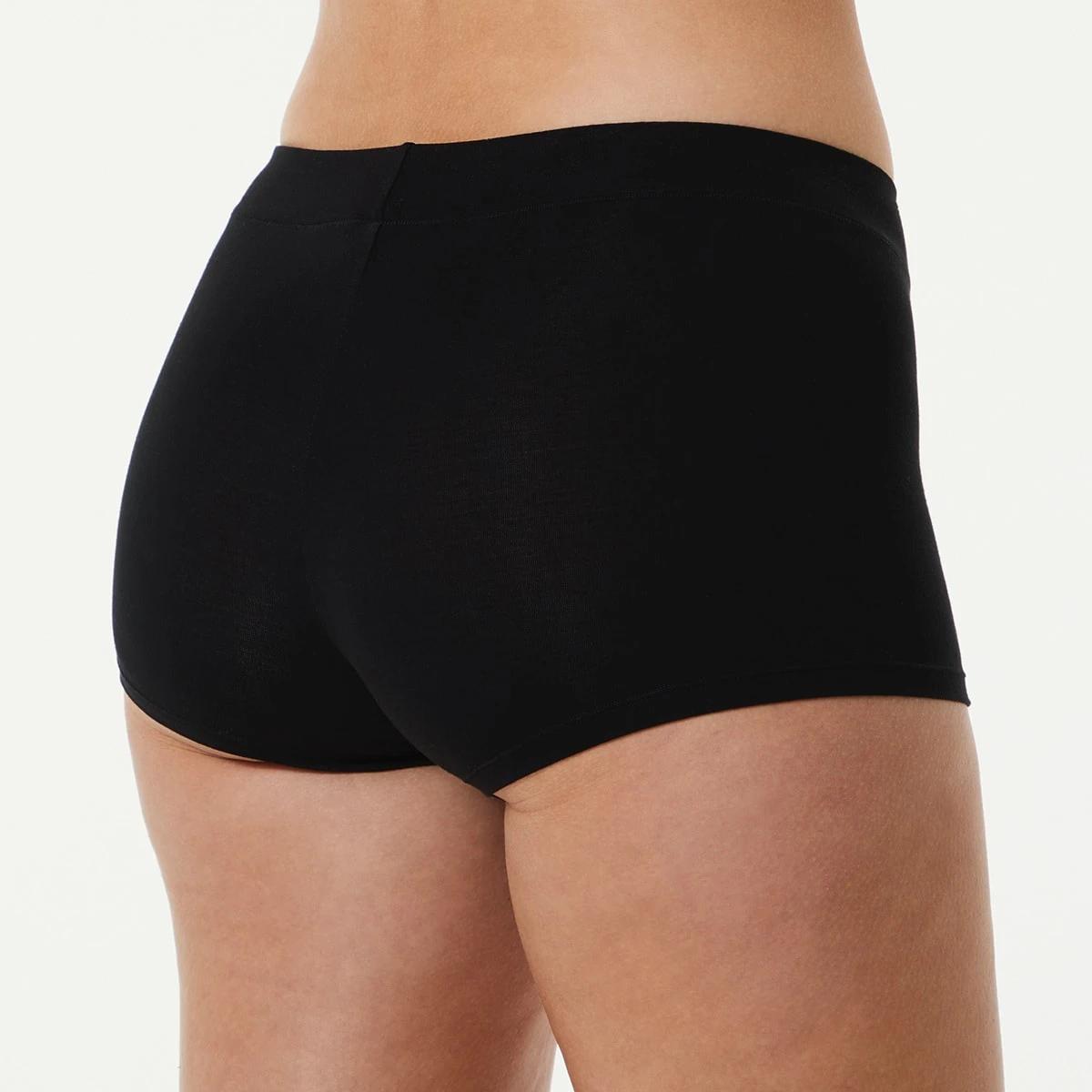 5 3 Pack Bamboo Blend Boyshort Briefs BLACK, 5 of 6