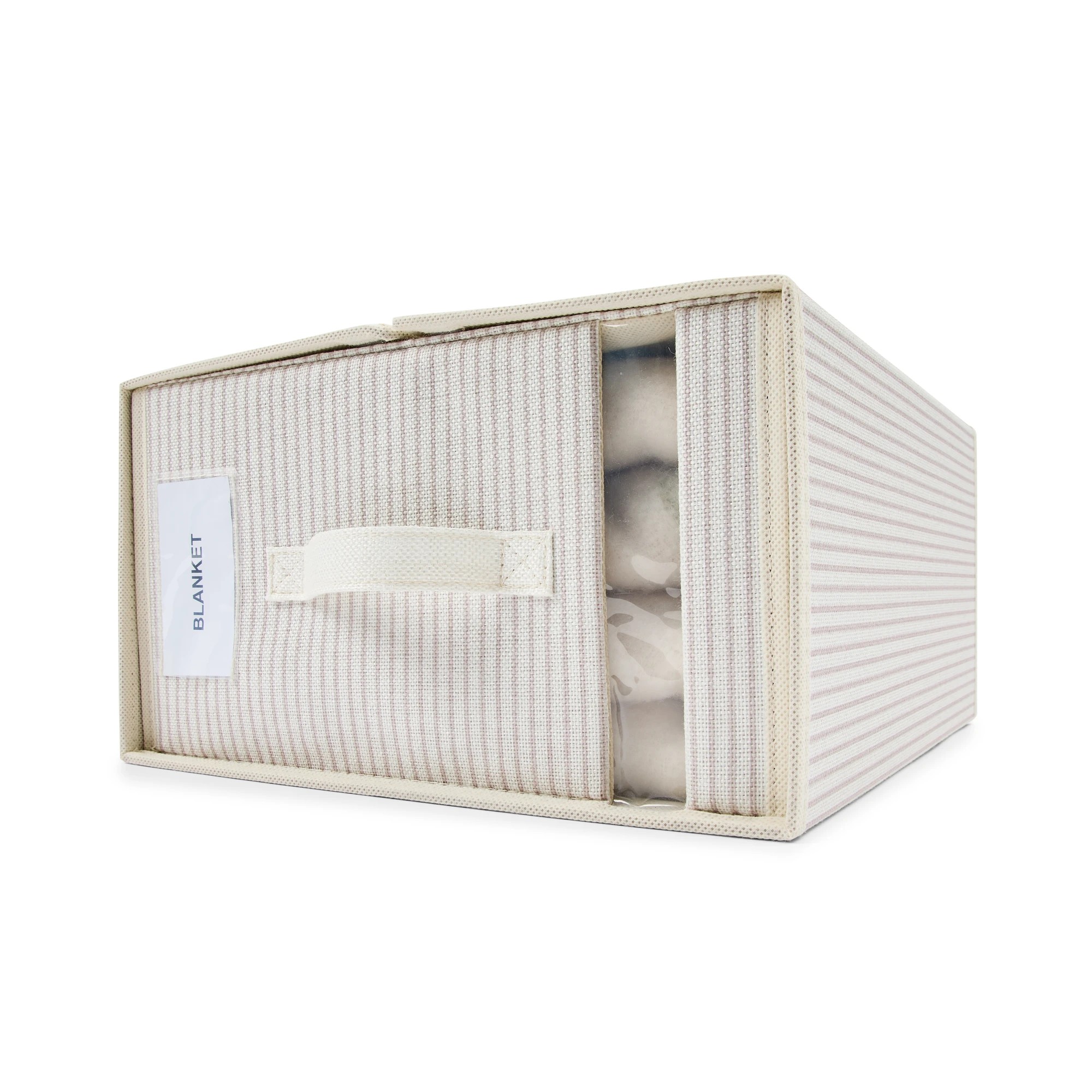 6 Linen Look Striped Bed Linen Box - Large, Beige, 6 of 10