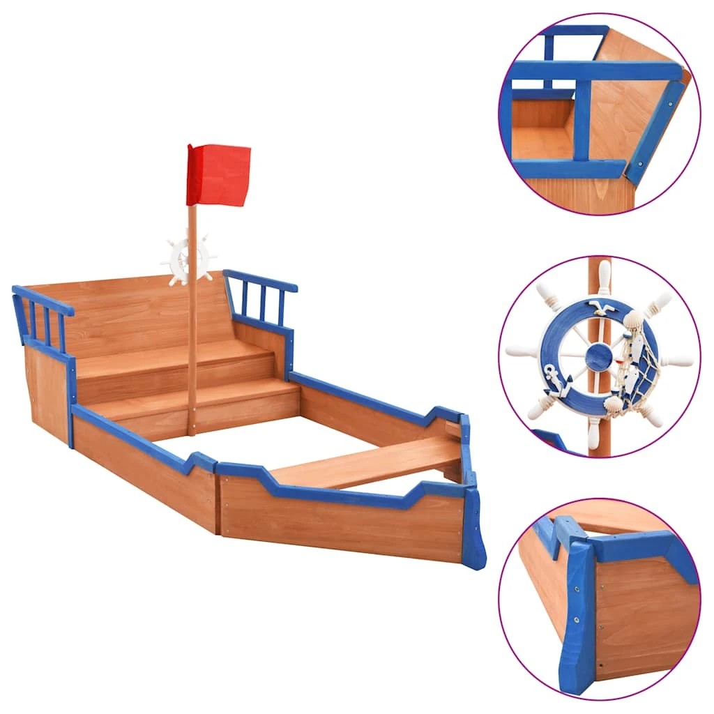 1 Vidaxl Sandbox Wooden Sandbox - Multi, 1 of 9