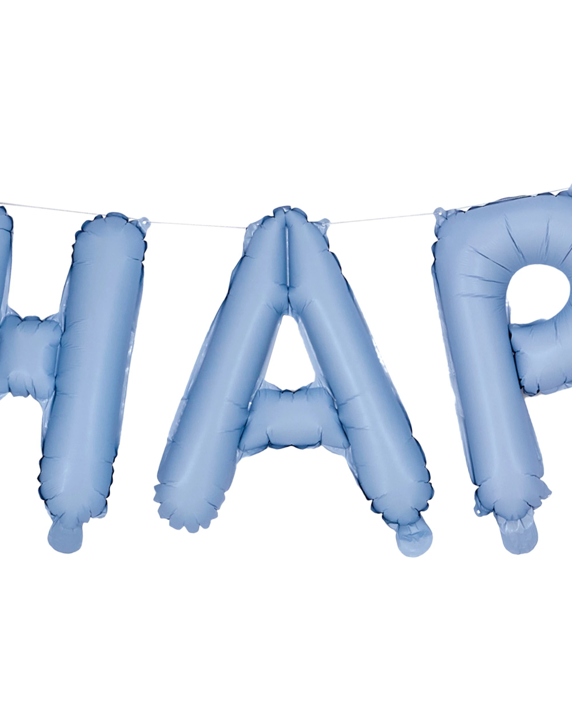 3 Matte Blue Happy Birthday Foil Balloon Garland, 3 of 5