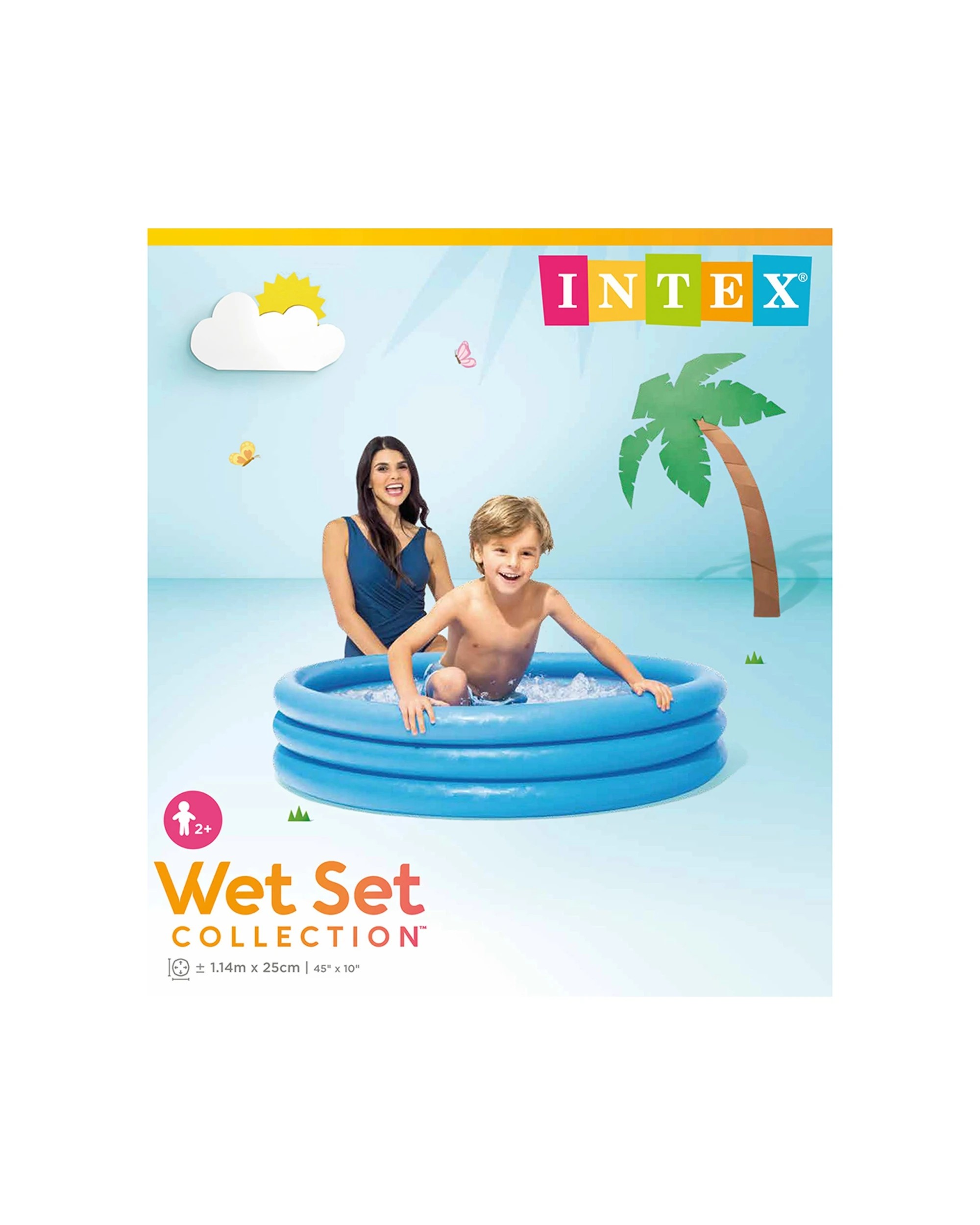 4 INTEX Crystal 114x25cm Inflatable Swimming Pool Kids Portable Outdoor - Blue, 4 of 4