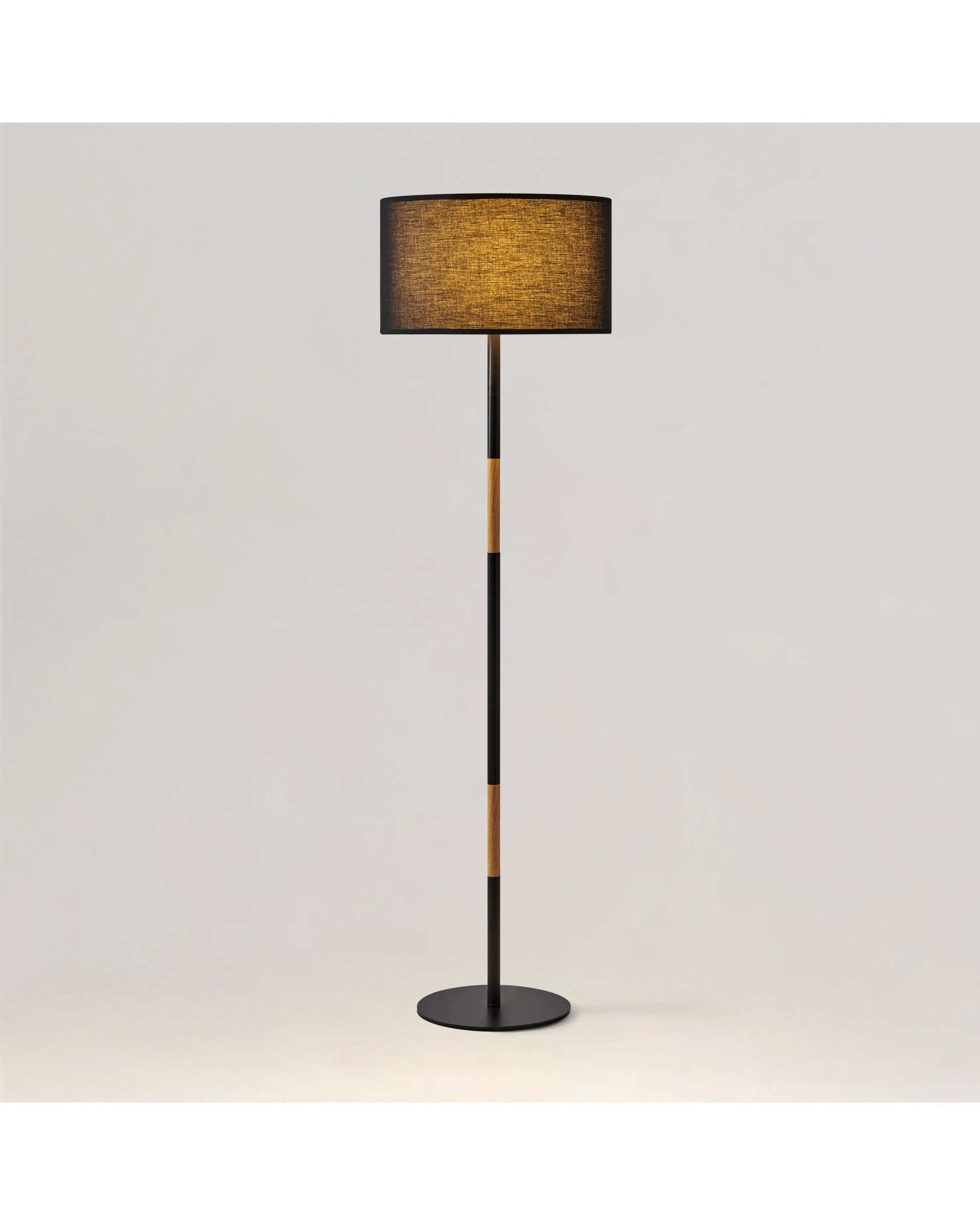 4 Sherwood Maddison Wood Accent Floor Lamp - Black, 4 of 10