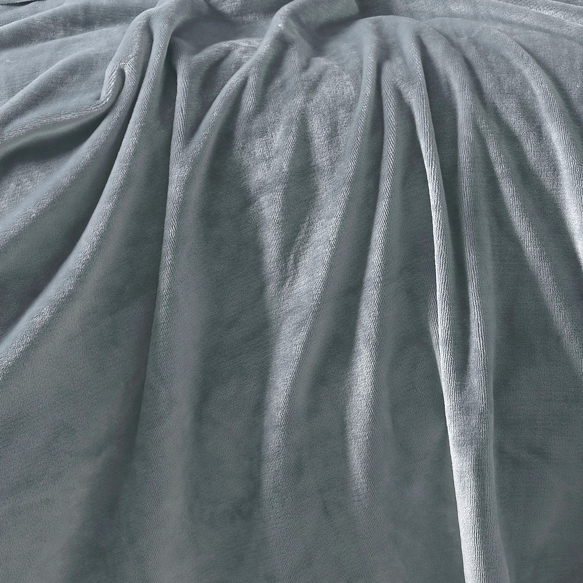 5 Bambury Solid Ultraplush Polyester Cosy Blanket Steel - Double/Queen - Blue, 5 of 5