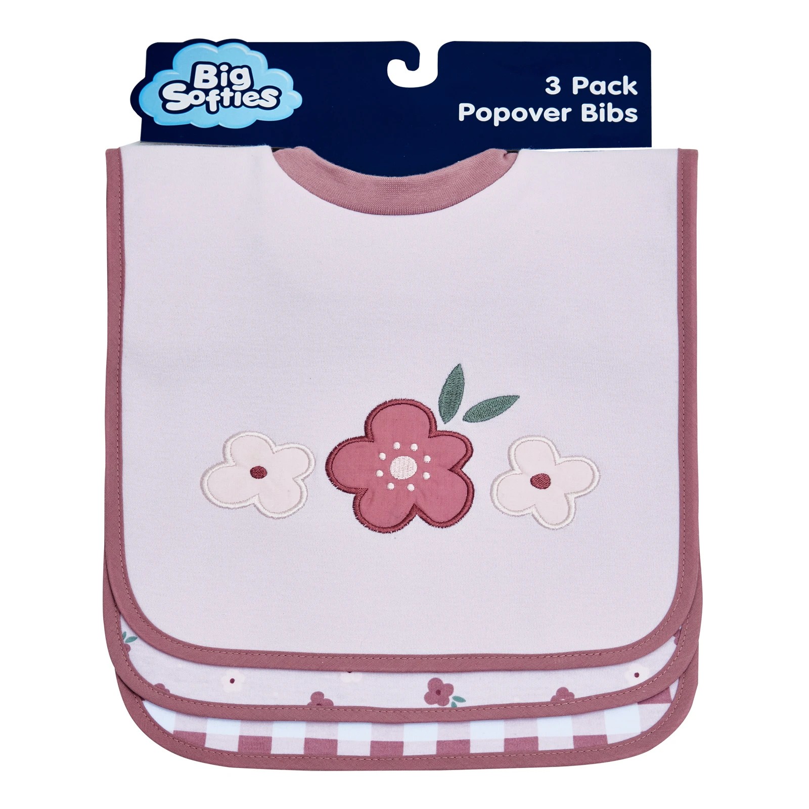1 Big Softies 3 Pack Popover Bibs, Floral, 1 of 6