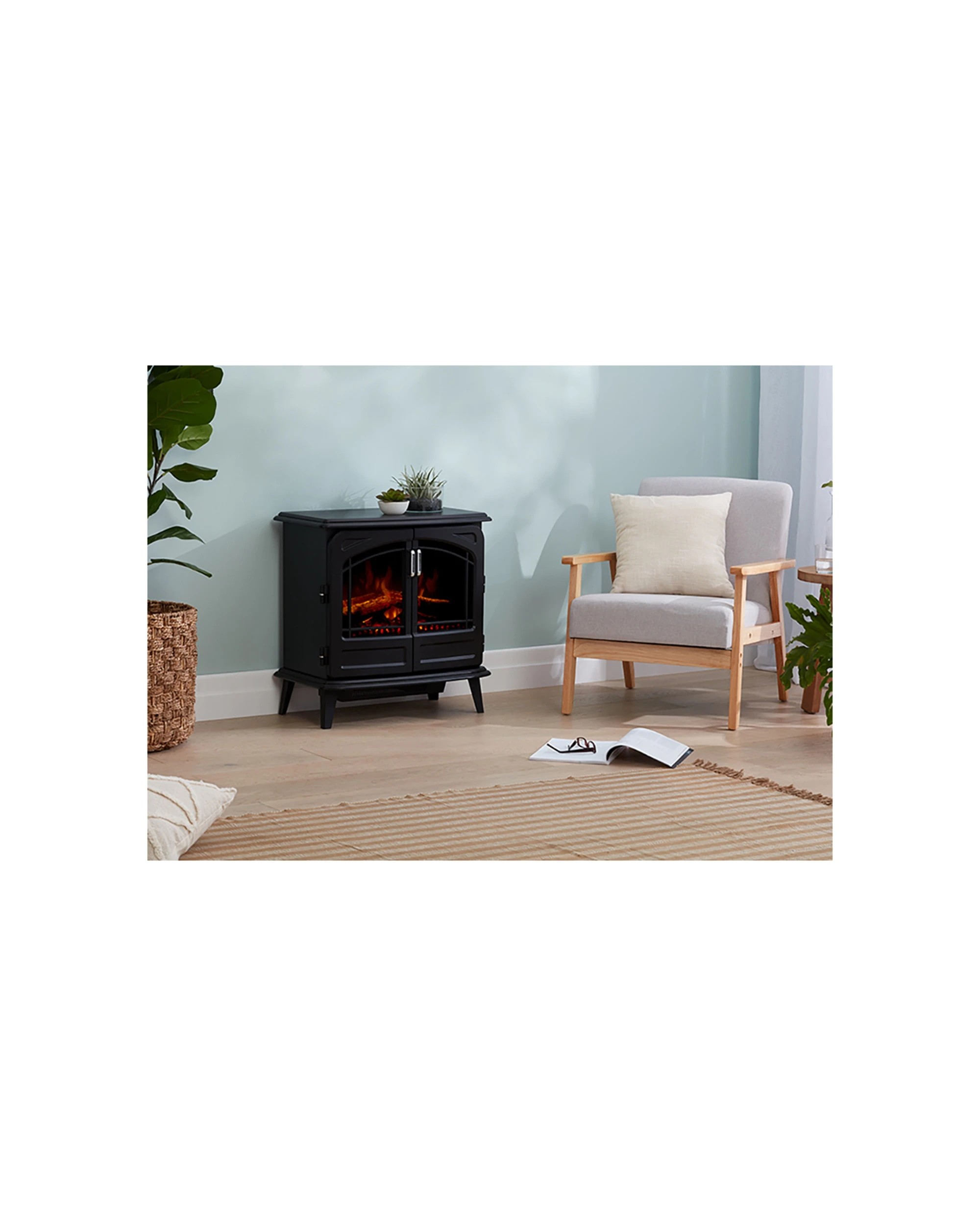 4 Dimplex 2000w 64cm Leckford Electric Stove Optiflame Portable Fireplace Heater
 - Black, 4 of 6