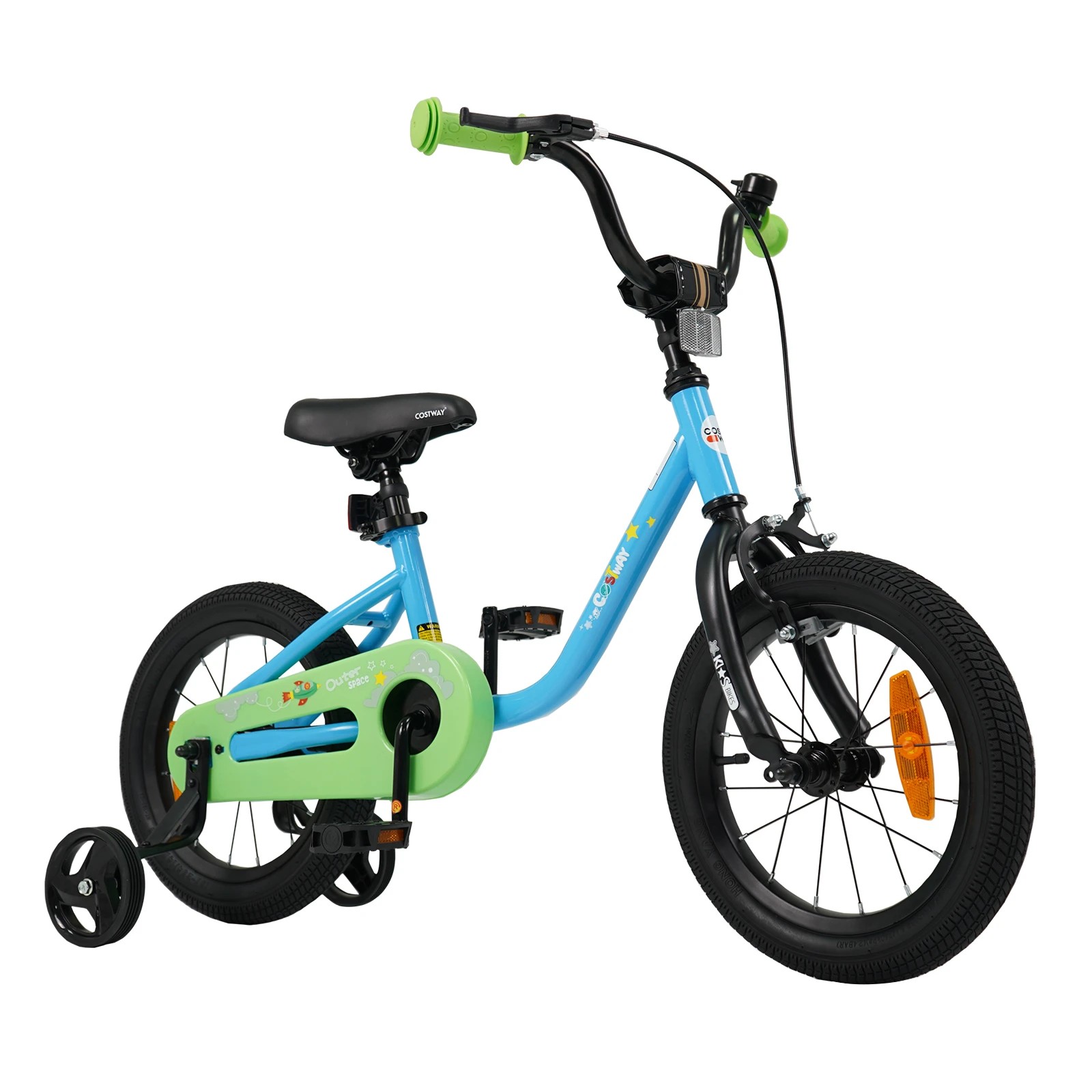 1 Costway 35cm Kids Bike Children Bicycle w/Training Wheel & Adjustable Seat - Blue, 1 of 3