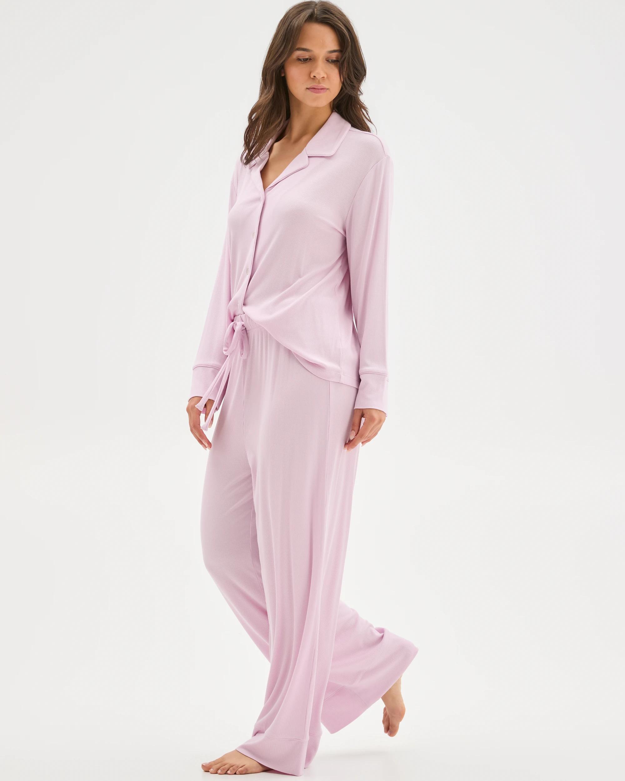 2 Target Woman Rib Wide Leg Sleep Pants PINK, 2 of 6
